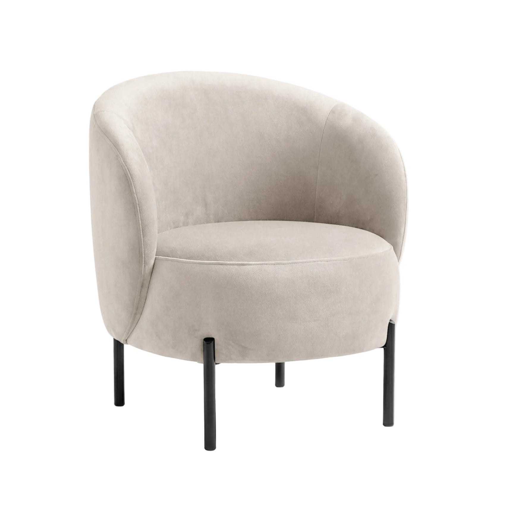 Samt-Sessel AMALTA in Beige