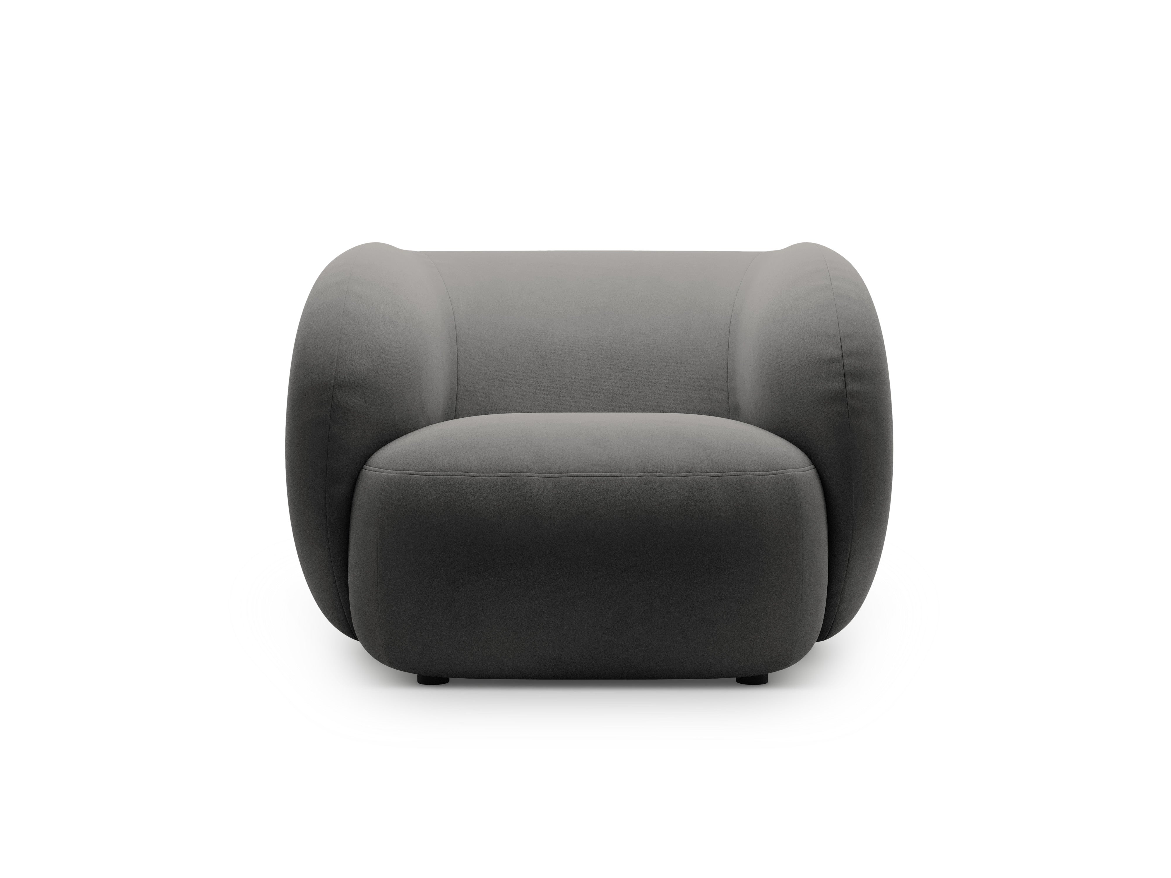 Velvet armchair KATE dark gray