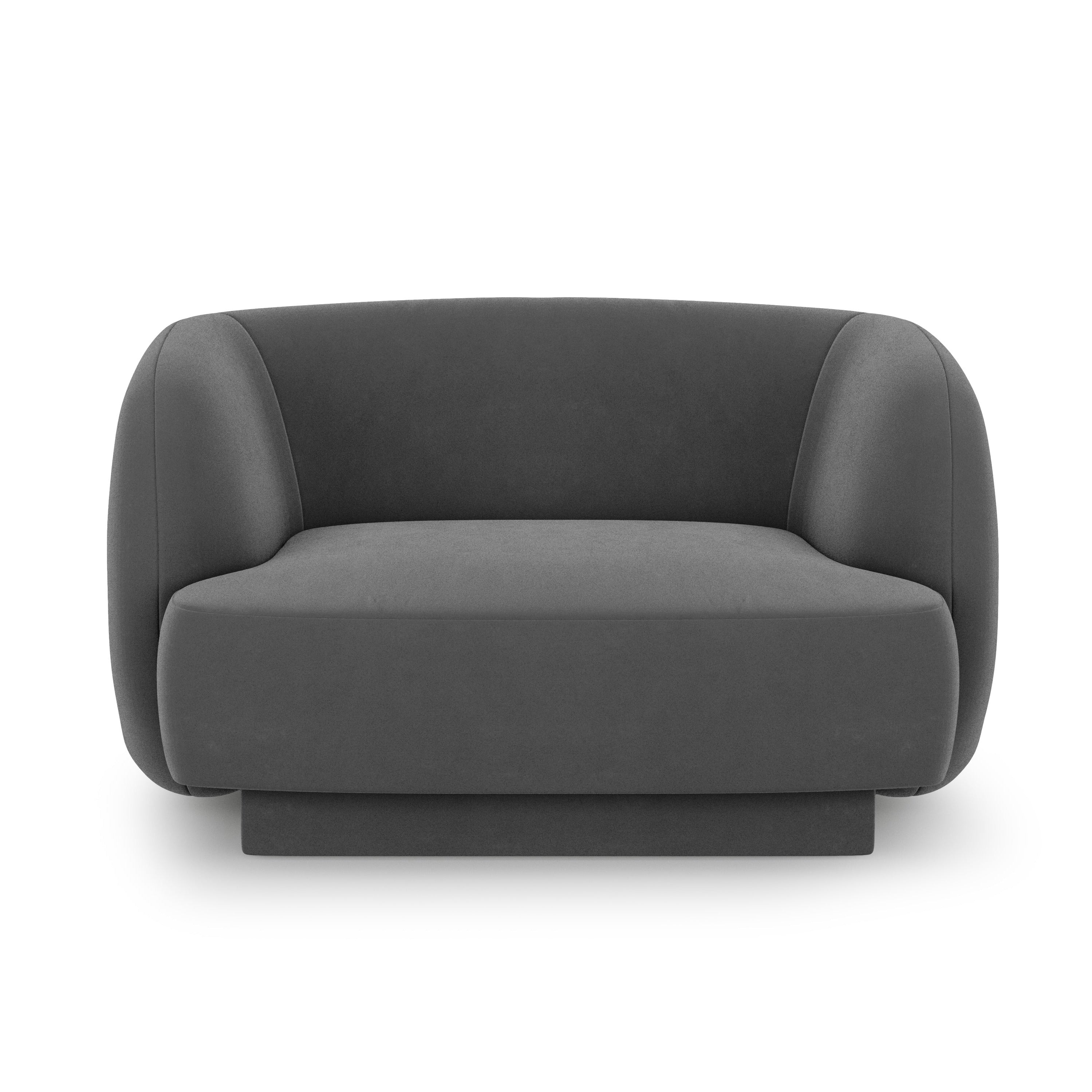 Fotel aksamitny MILEY ciemnoszary Micadoni Eye on Design