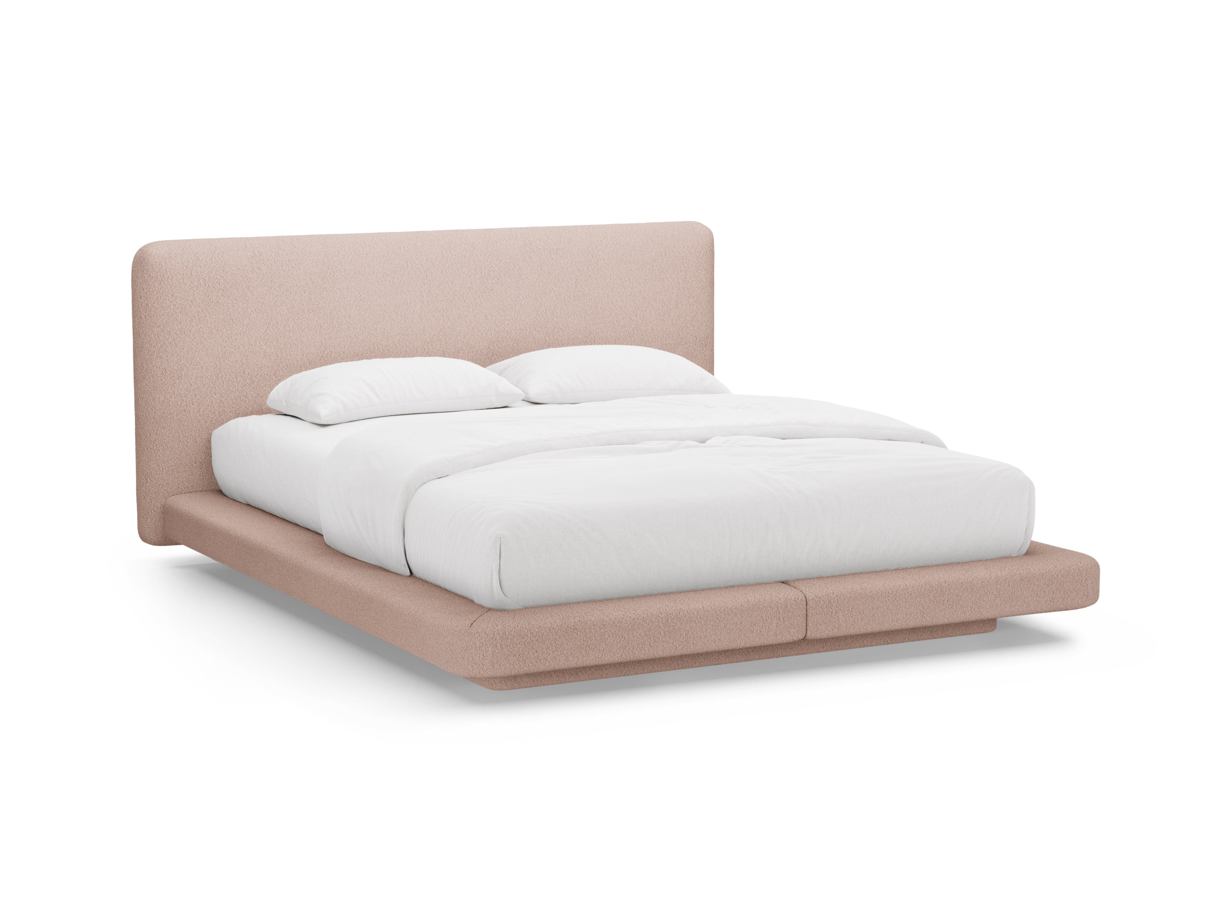 Łóżko LINEA pudrowy róż boucle – Micadoni