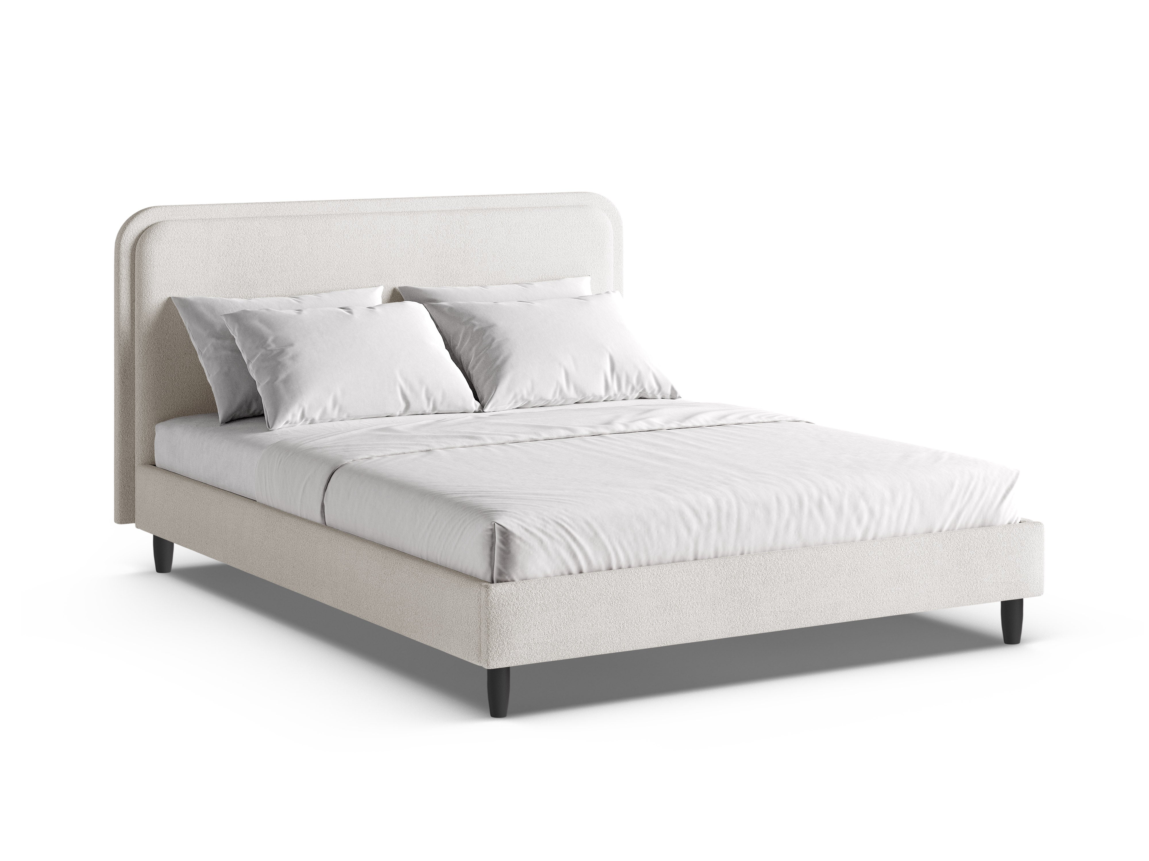 Bett AVELINE weiß Boucle