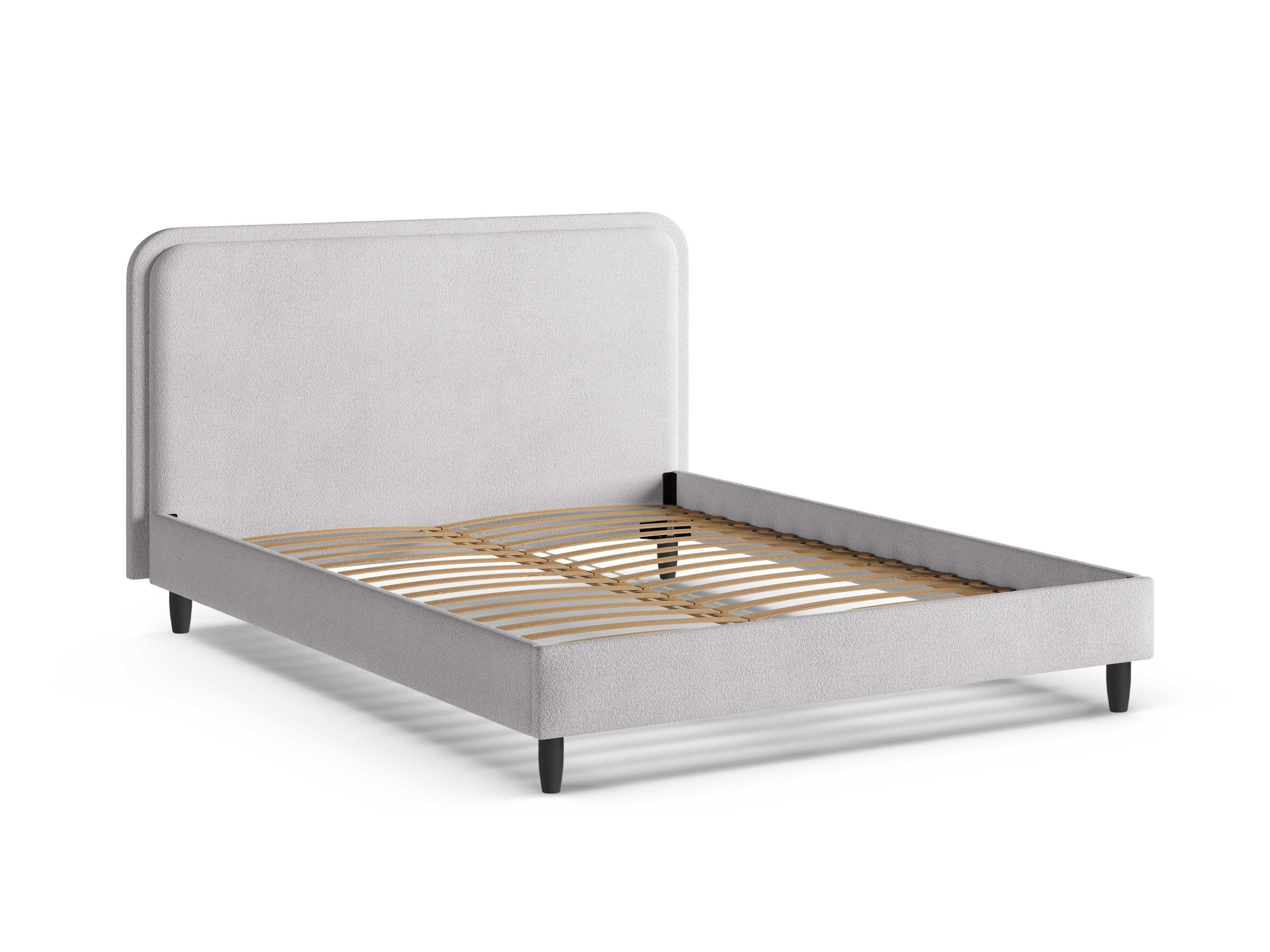 Bett AVELINE hellgrau Boucle