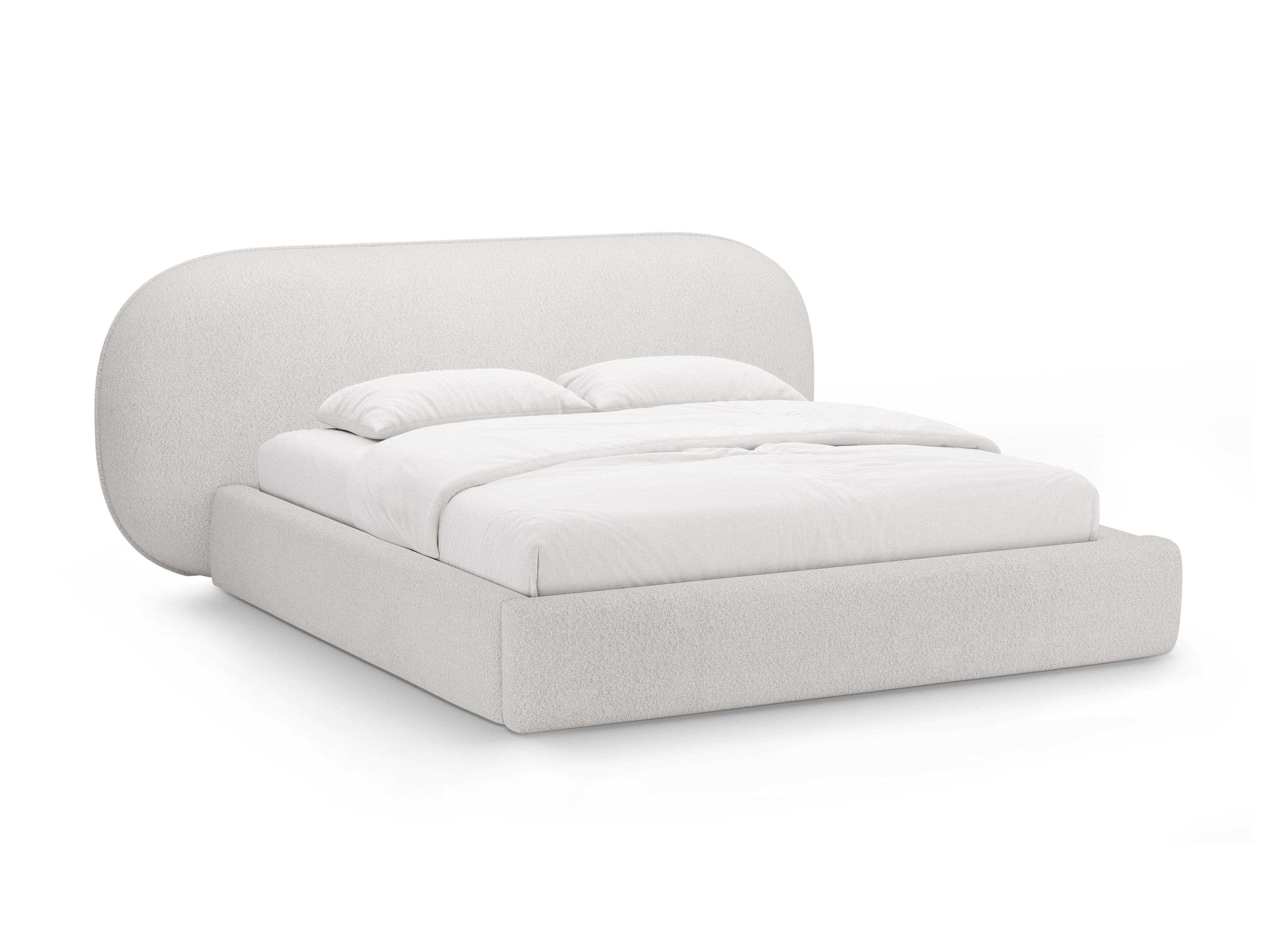 OVALO bed light gray boucle