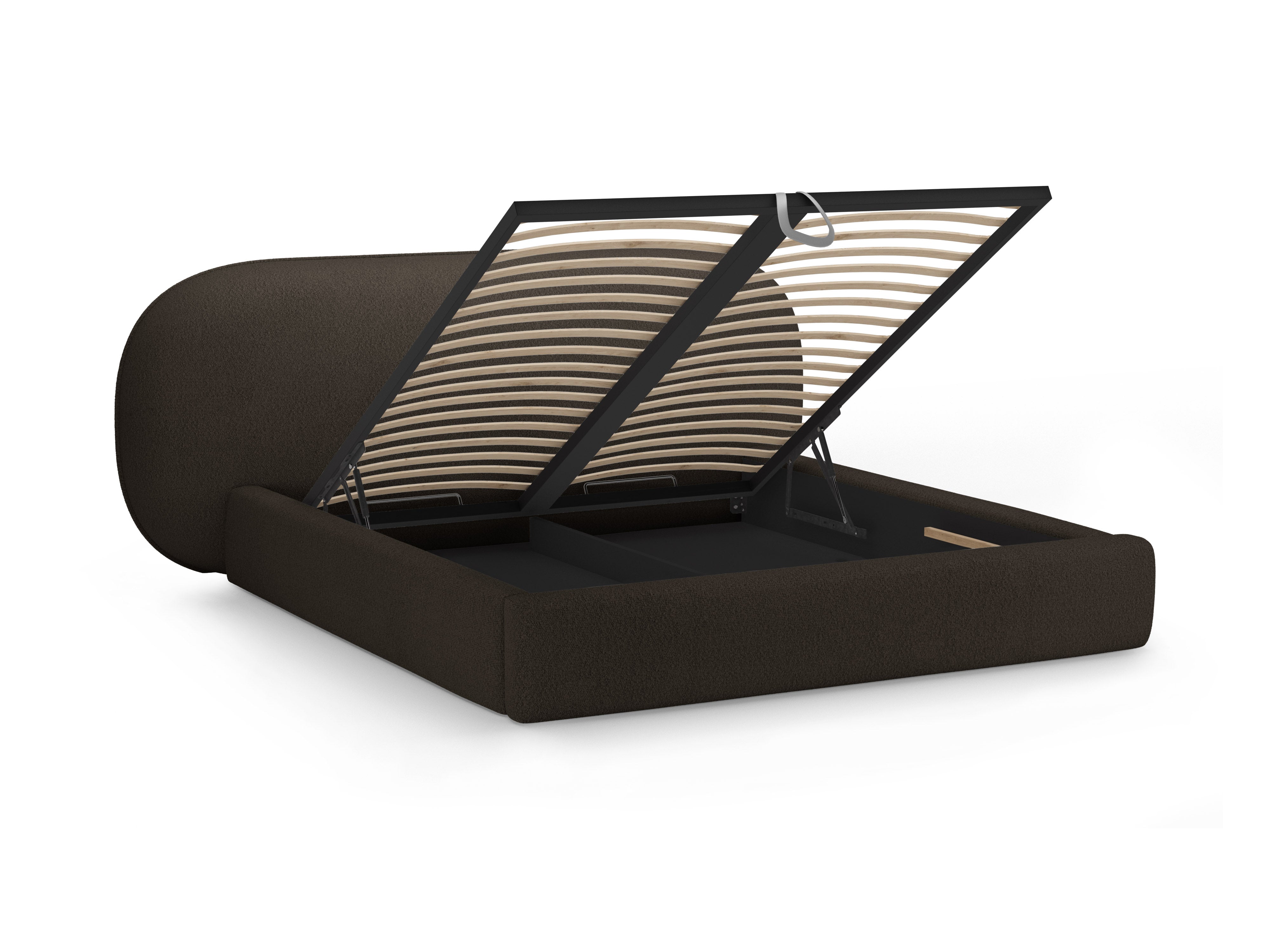 Bett OVALO braunes Boucle