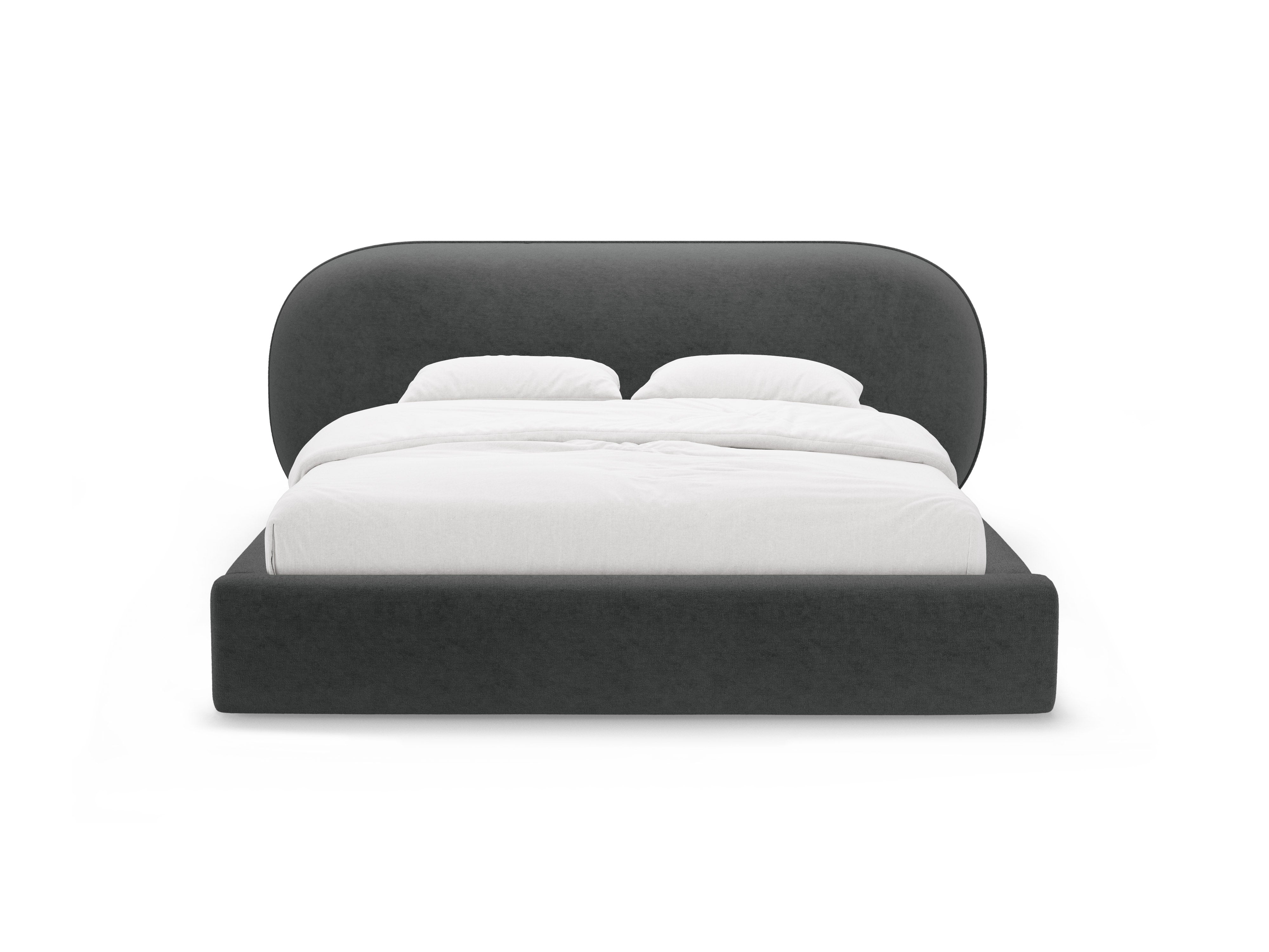 Bett OVALO dunkelgrau Chenille