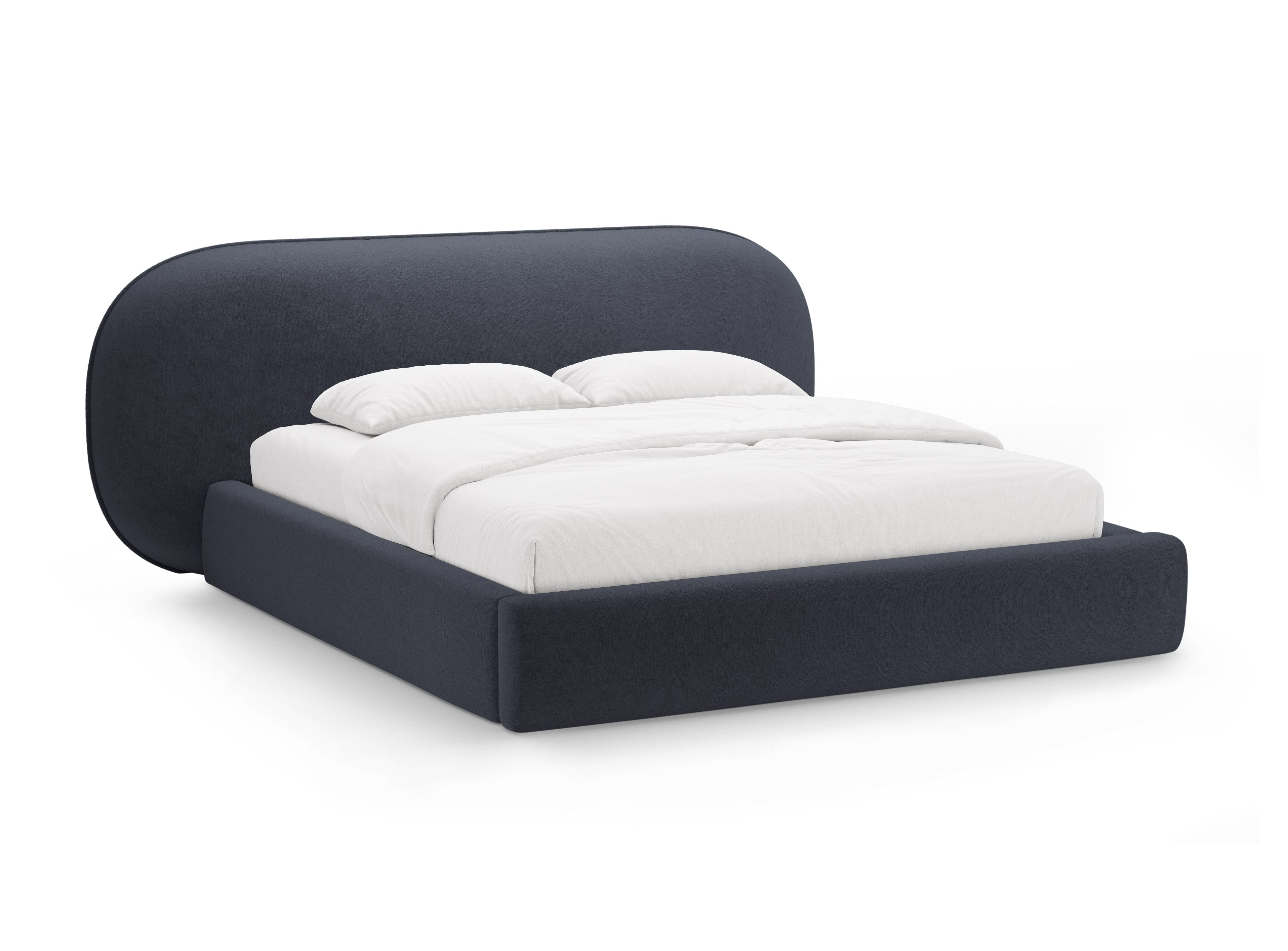 OVALO bed dark blue chenille