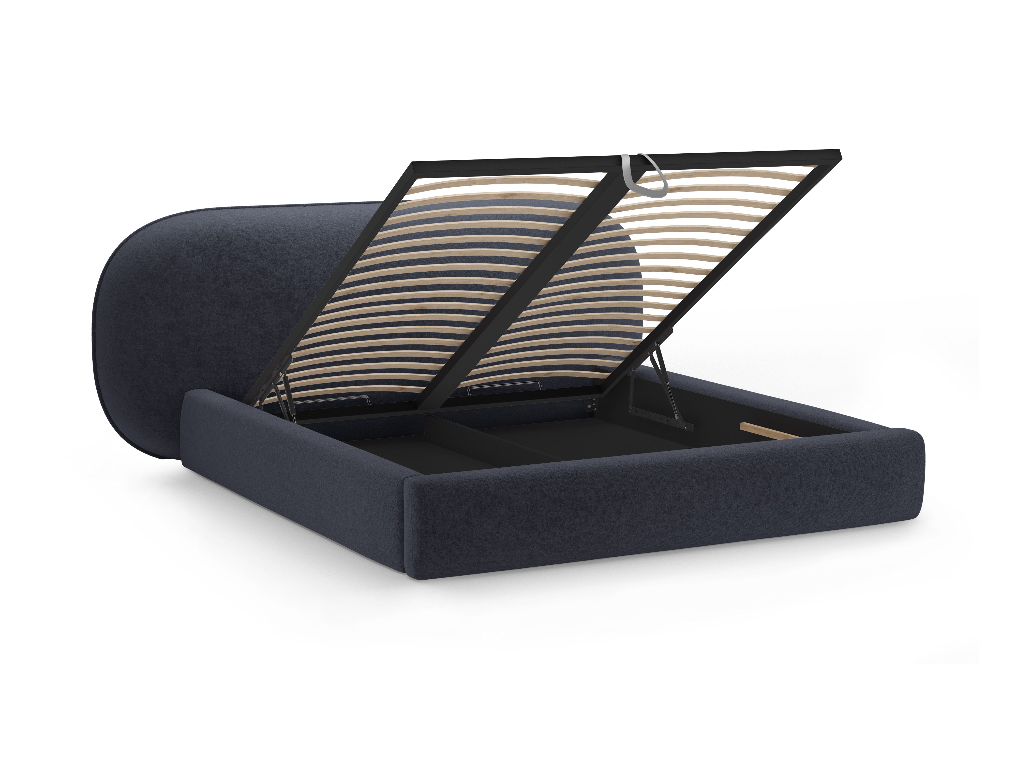 OVALO bed dark blue chenille