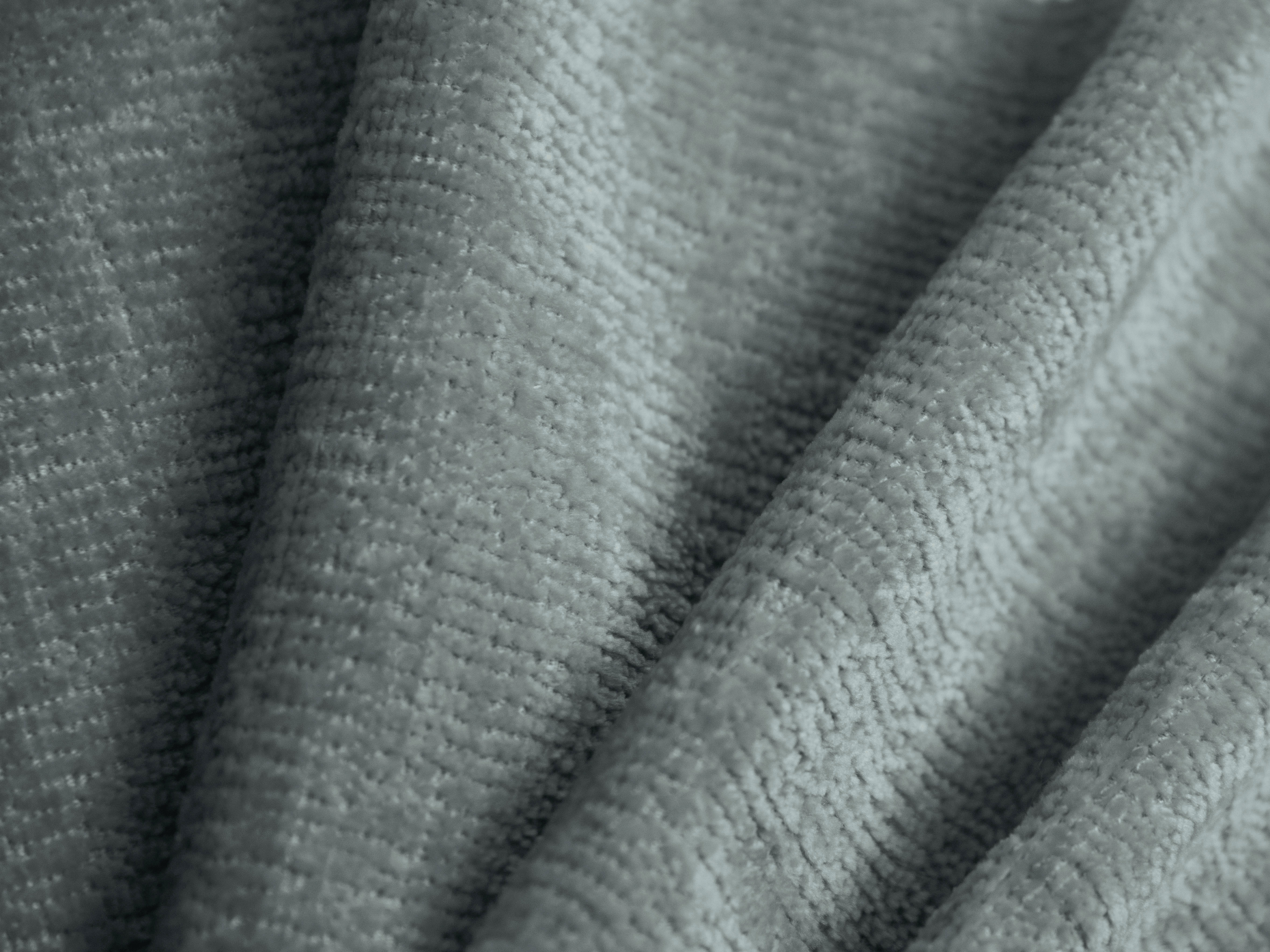 Bett OVALO hellblaues Chenille