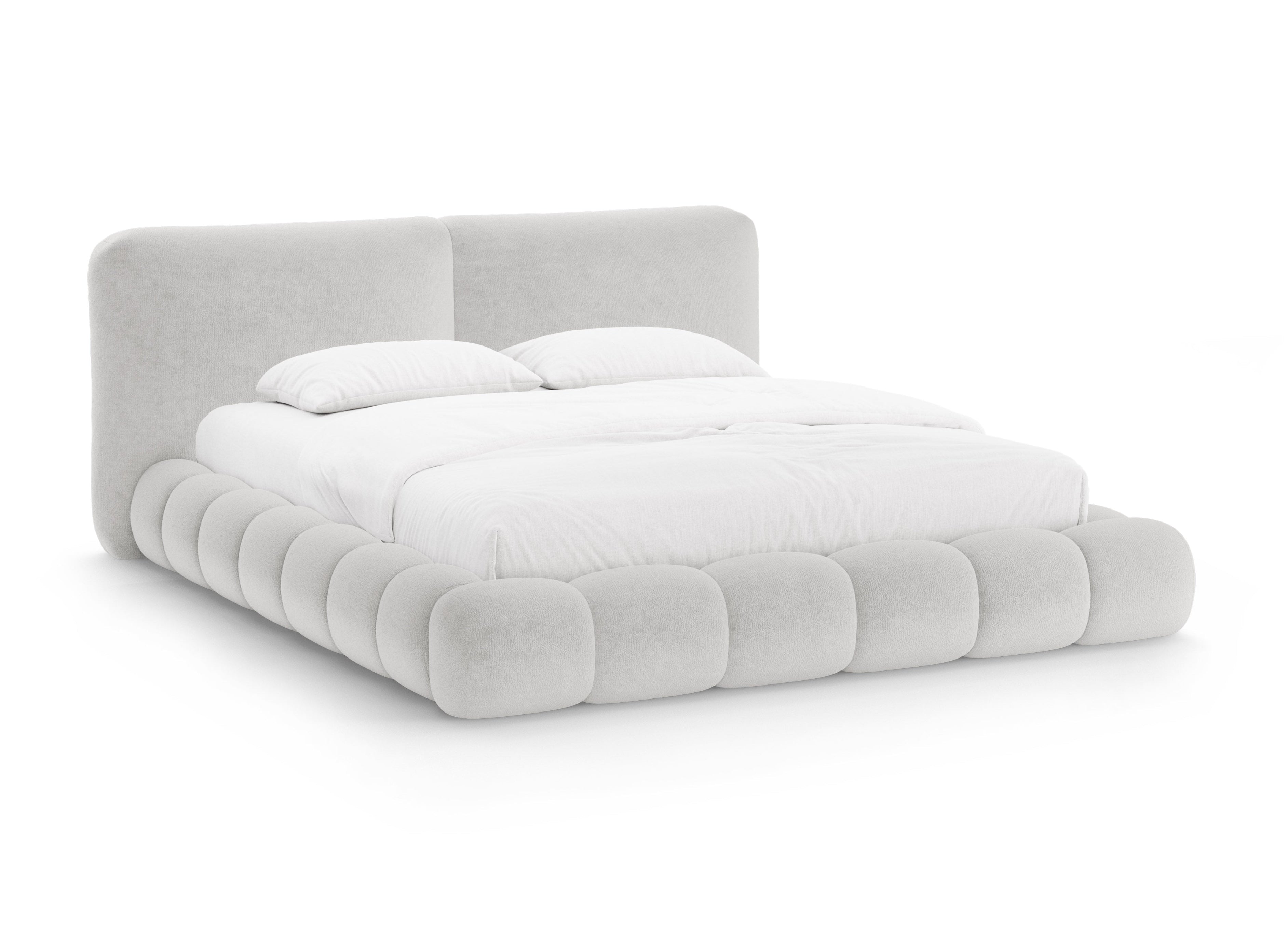 Bett SOLANGE hellgrau Chenille