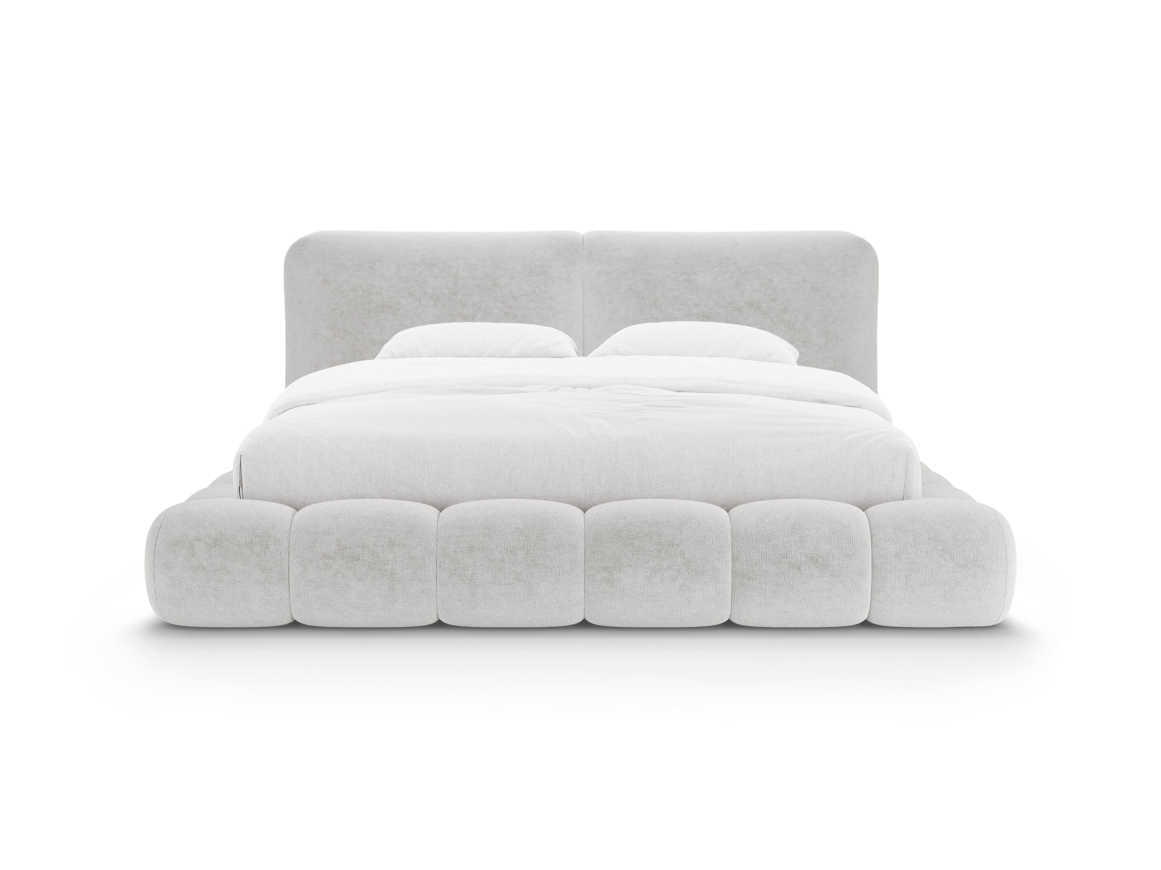 Bett SOLANGE hellgrau Chenille