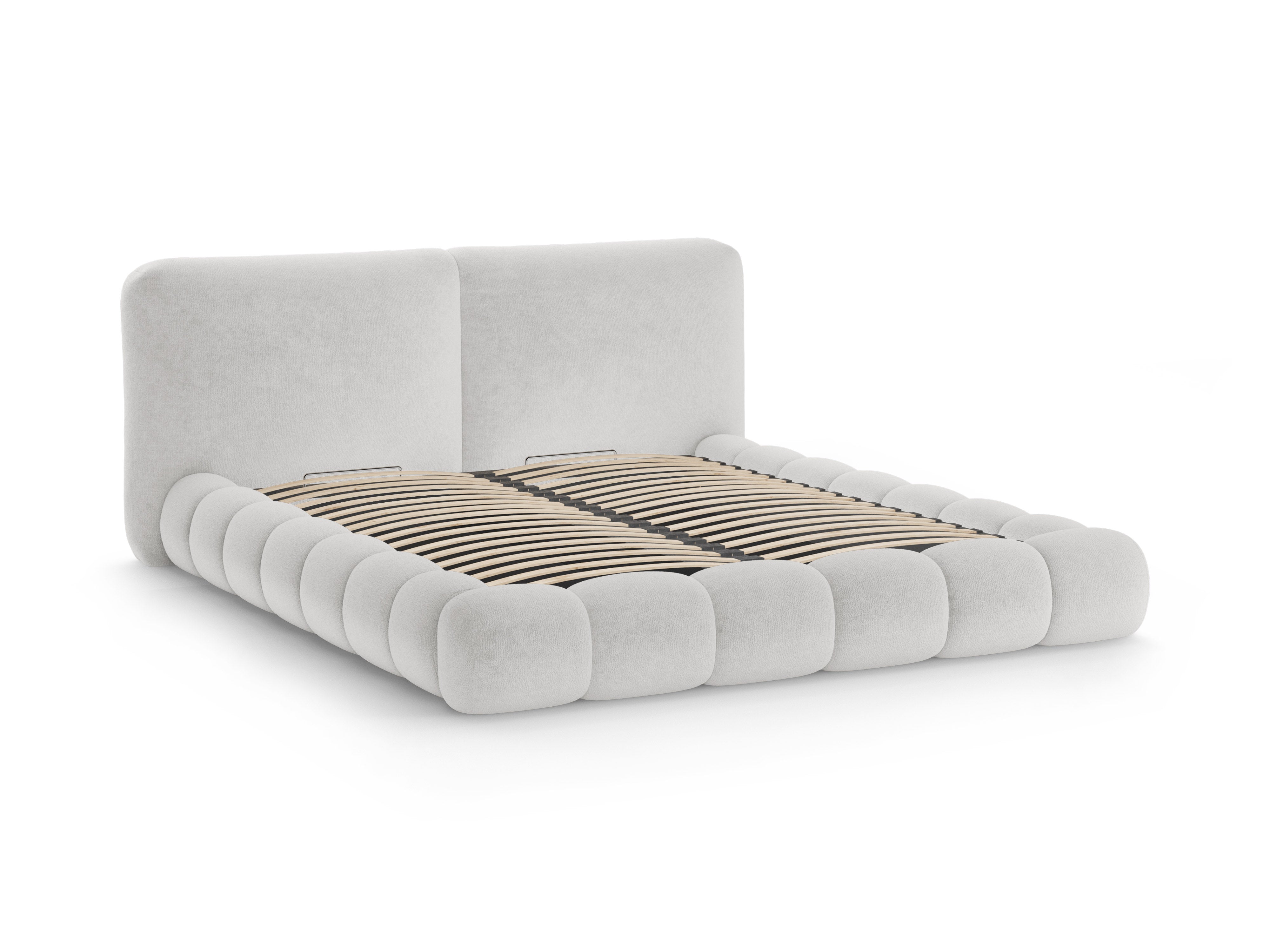 Bett SOLANGE hellgrau Chenille