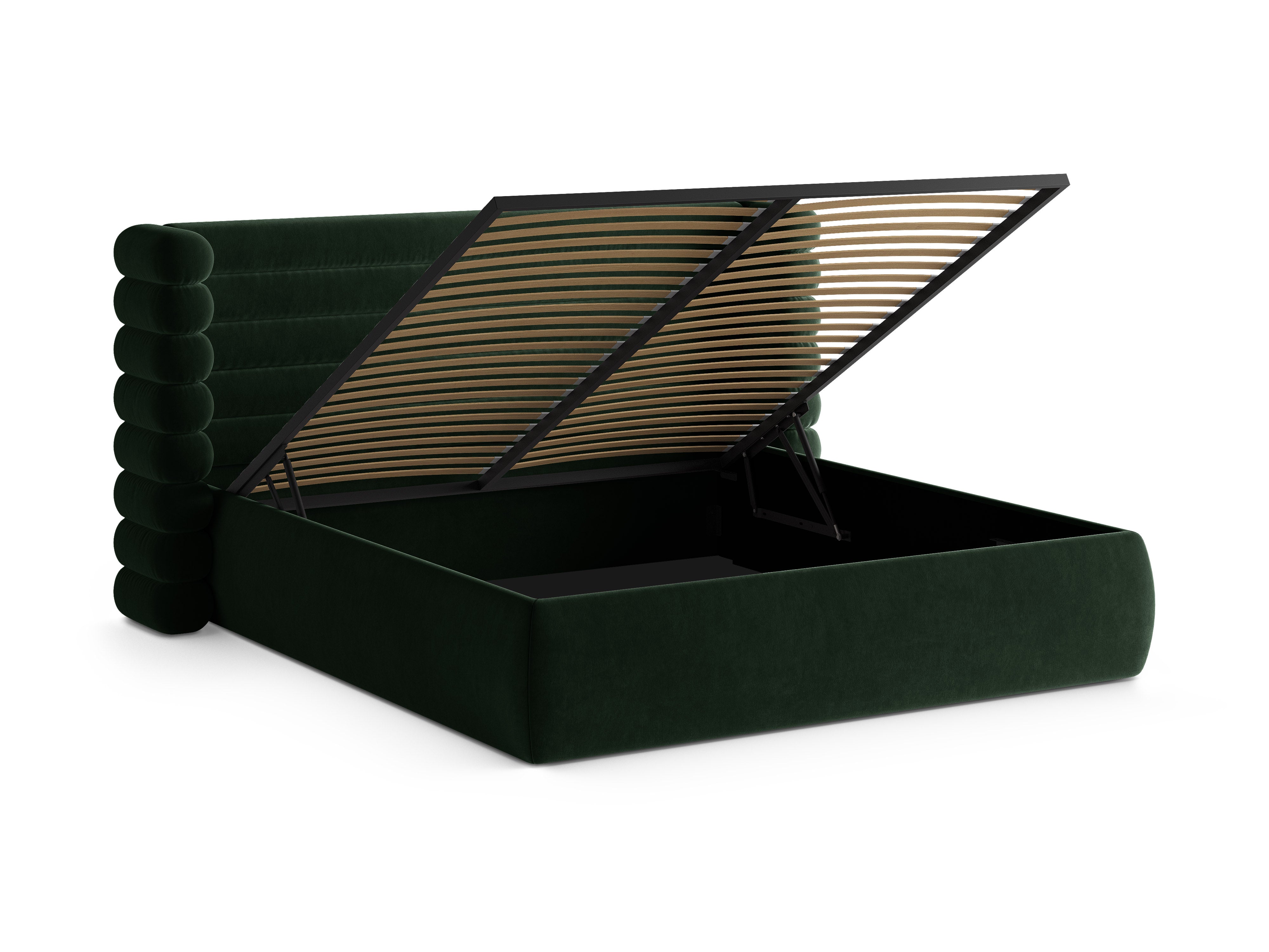 Łóżko aksamitne MOUNT butelkowy zielony – Micadoni