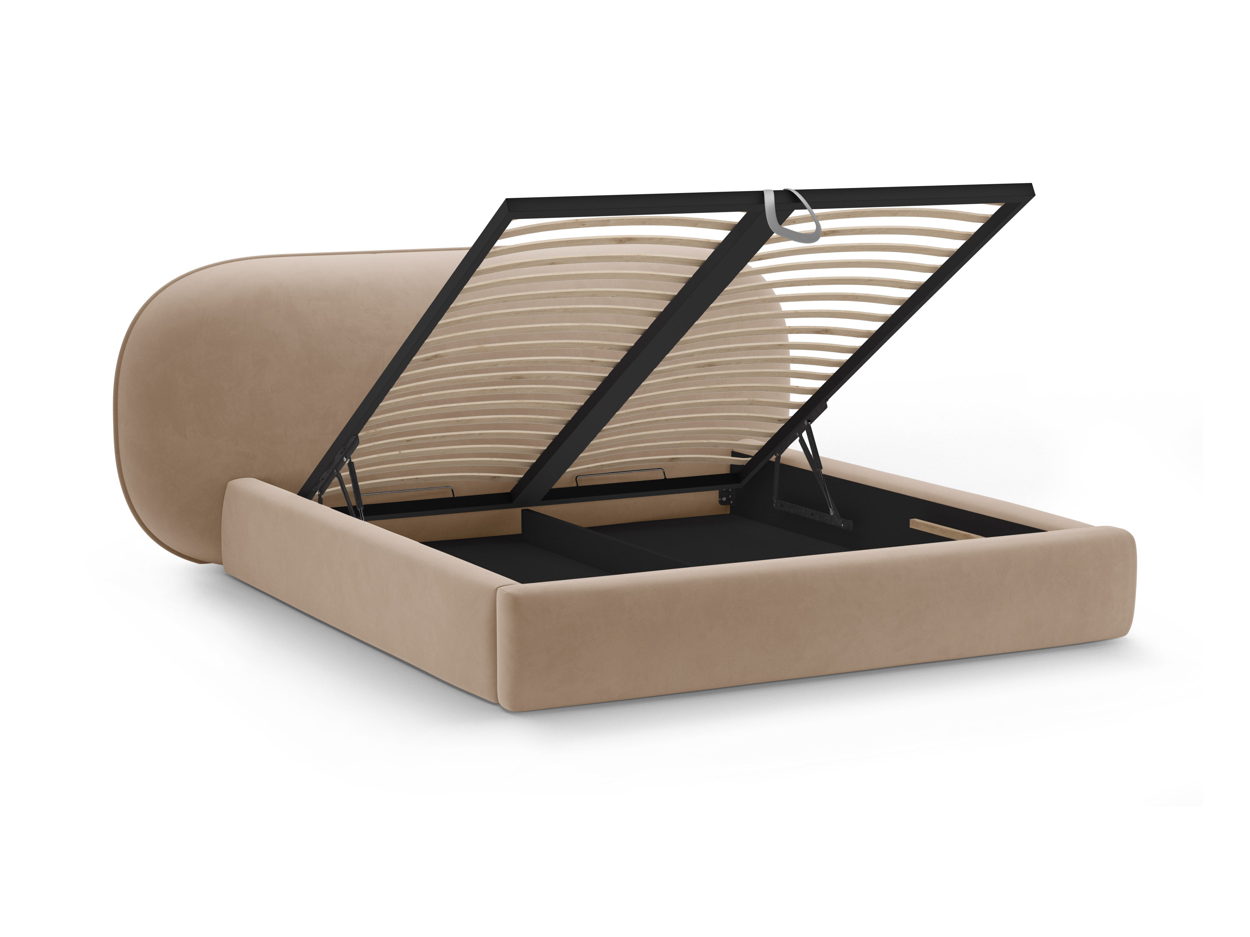 Velvet Bed OVALO Almond Beige
