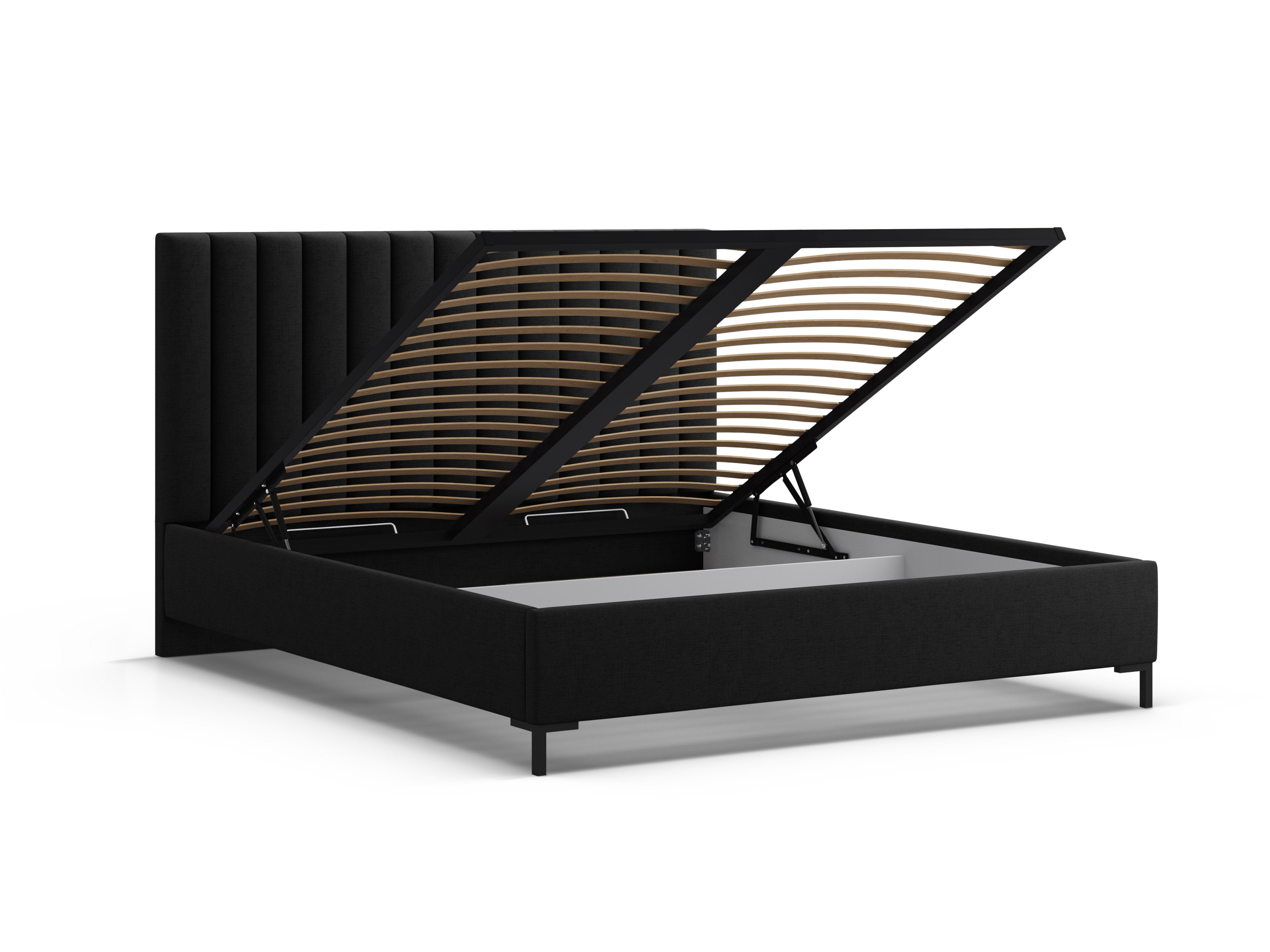 Bett mit Bettkasten ALLISON schwarz