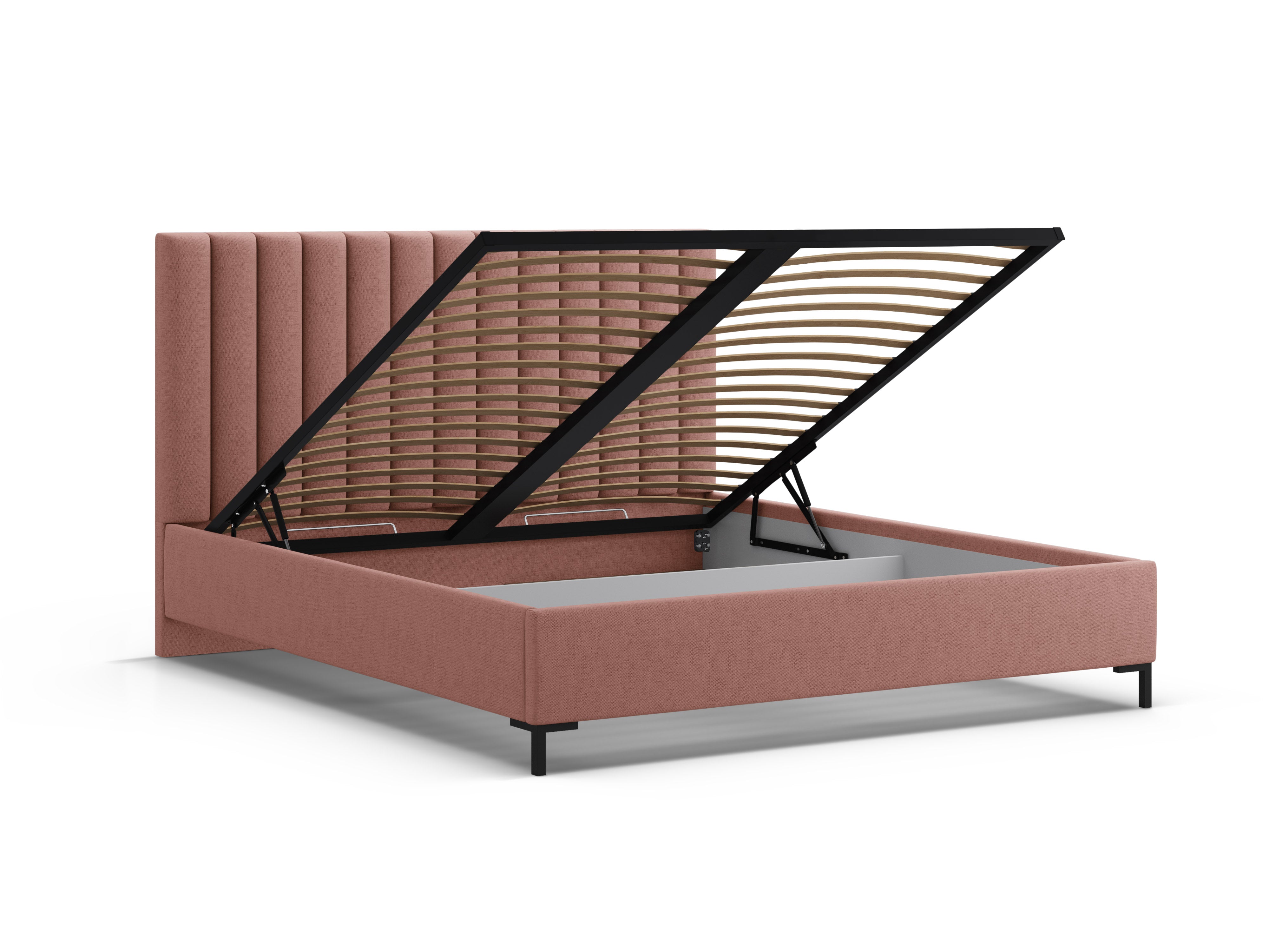 Bett mit Bettkasten ALLISON in Dunkelrosa