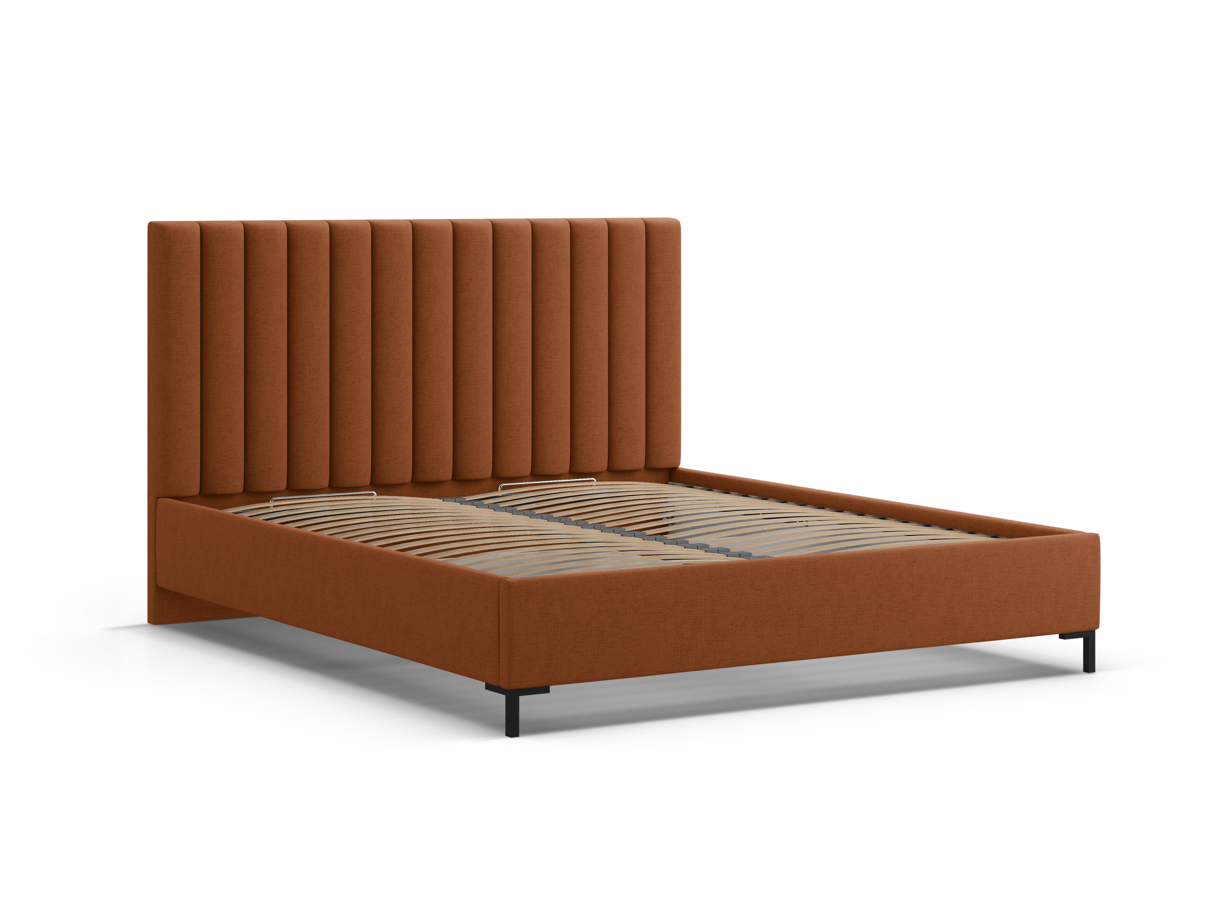 Bett mit Bettkasten ALLISON ziegelrot