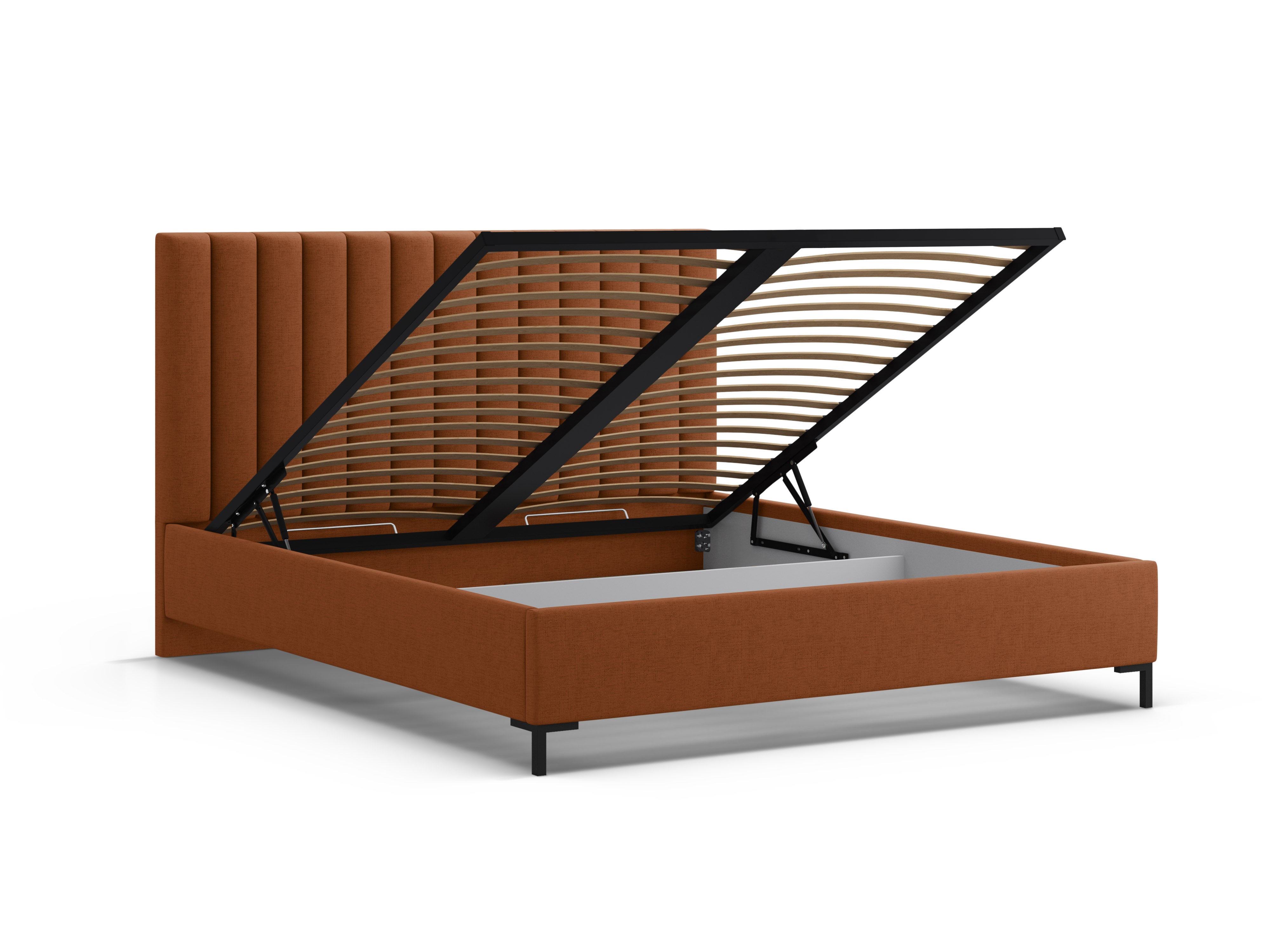 Bett mit Bettkasten ALLISON ziegelrot
