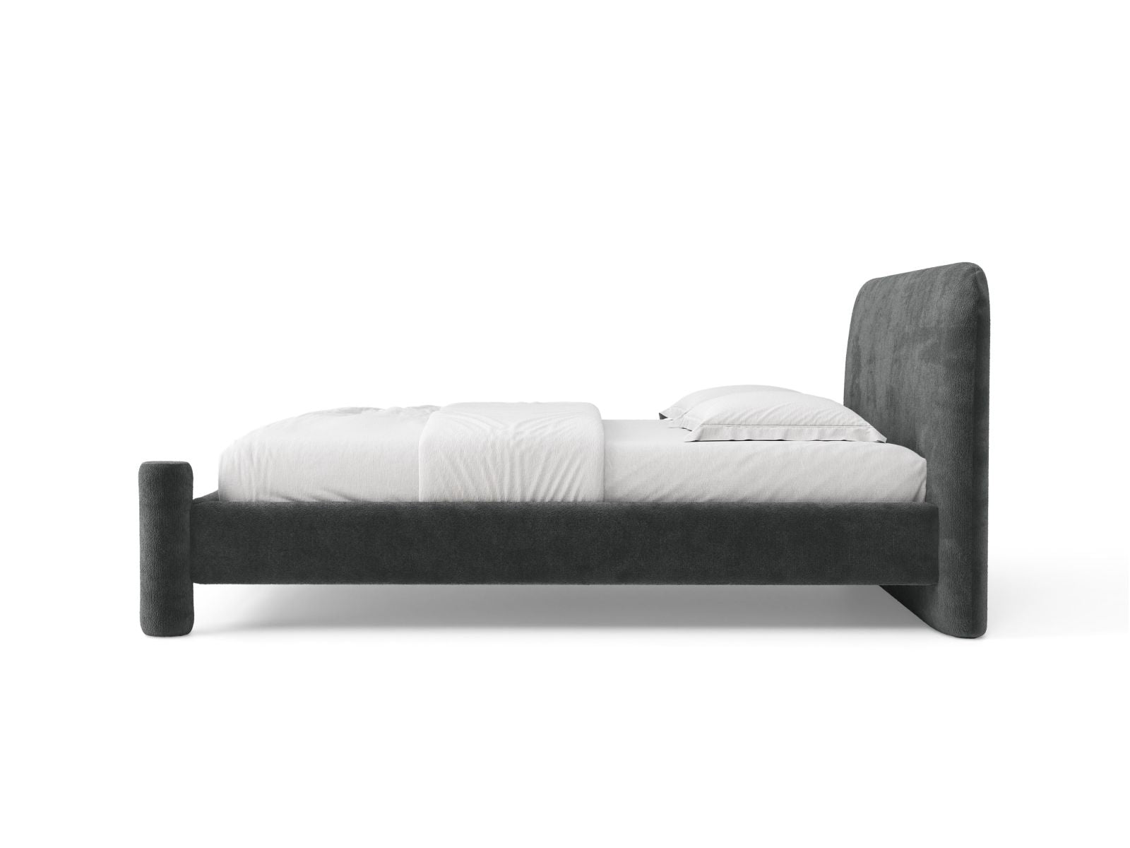 Bett VERA dunkelgrau Chenille