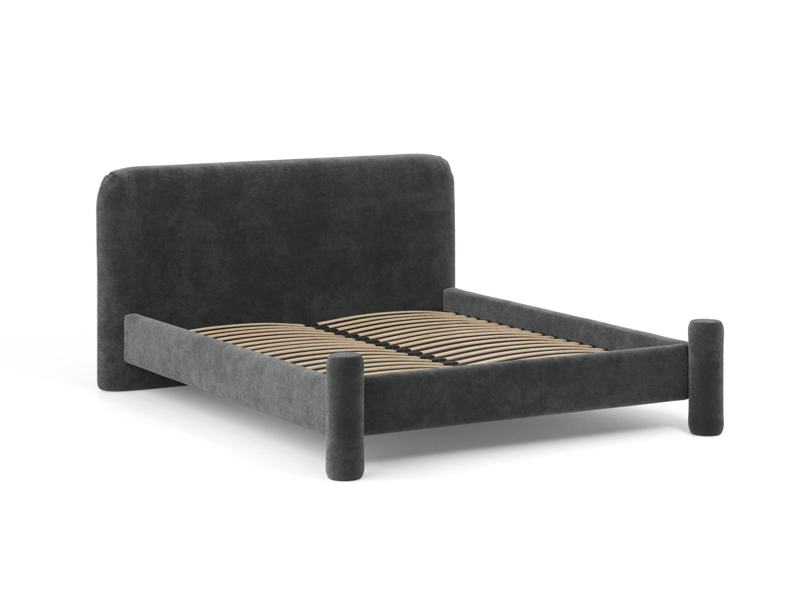 Bett VERA dunkelgrau Chenille