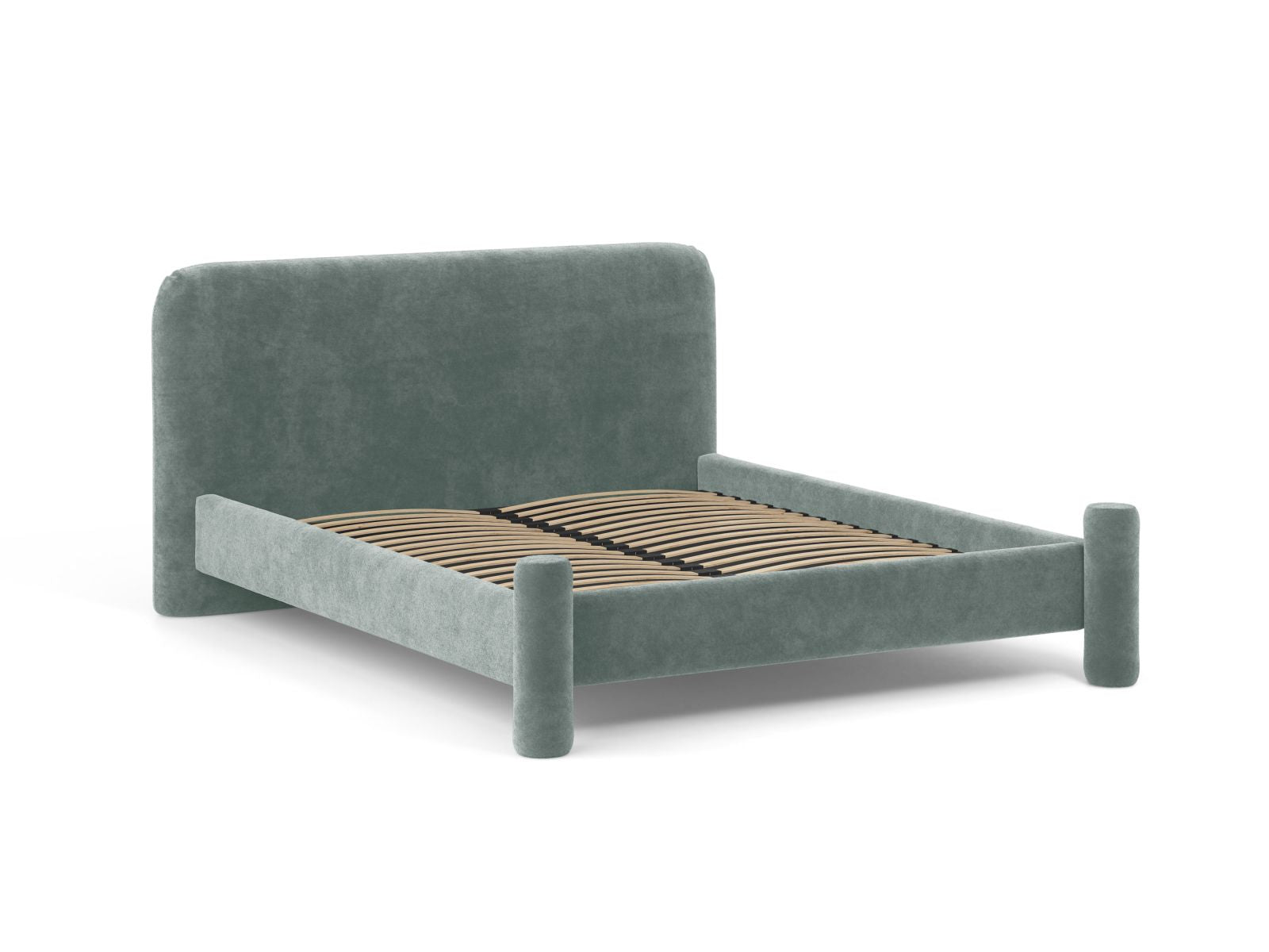 Bett VERA blauer Chenille