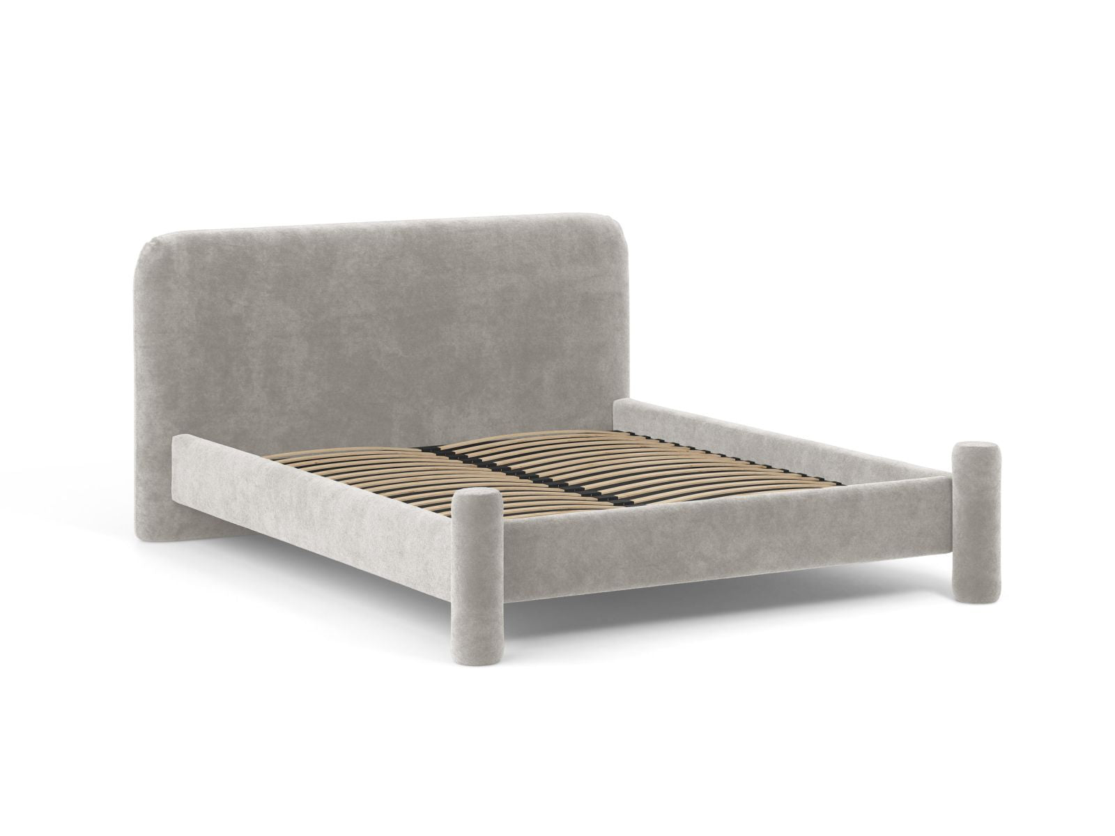 Bett VERA hellgrau Chenille