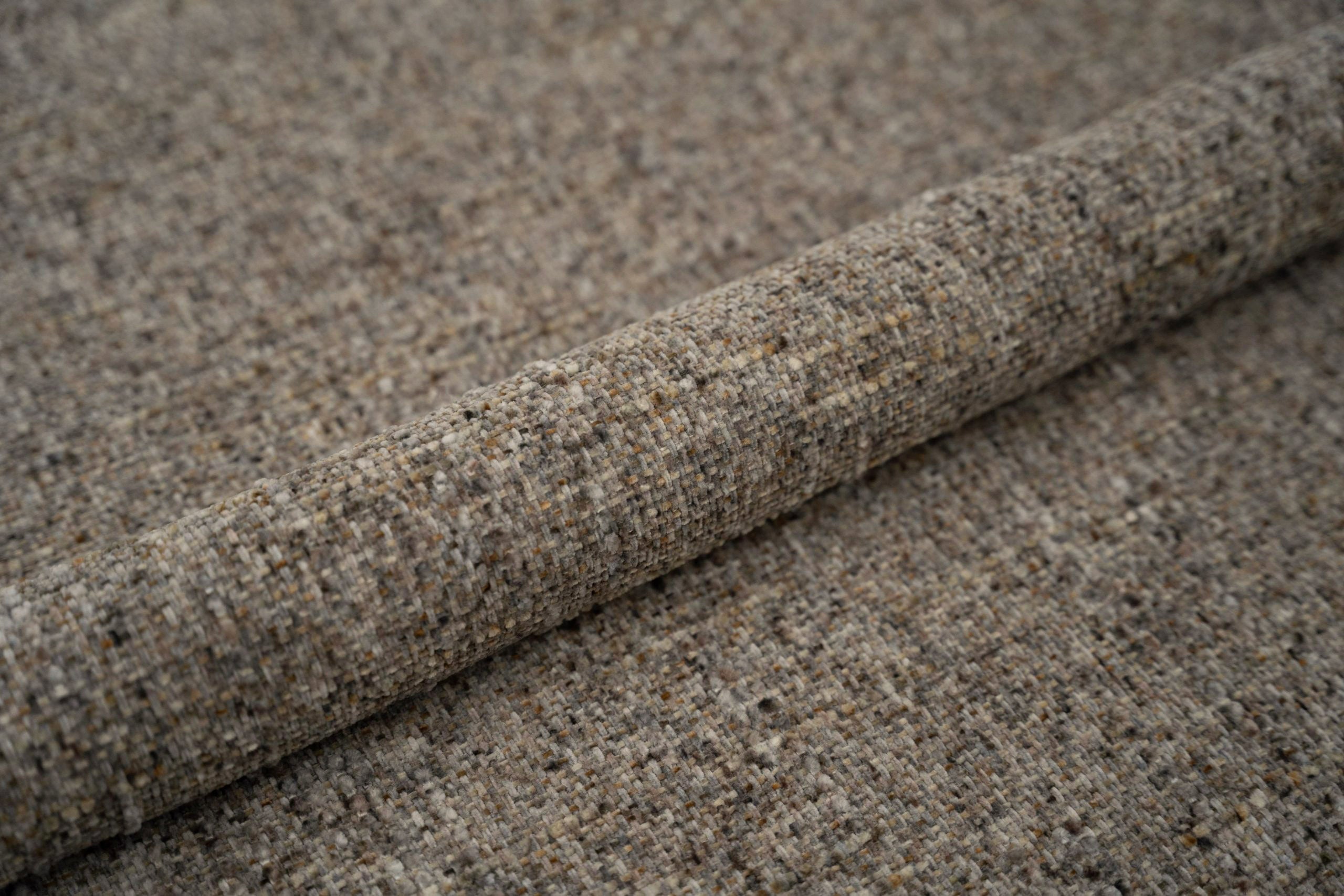Bett MURADA braun-grauer Melange Chenille