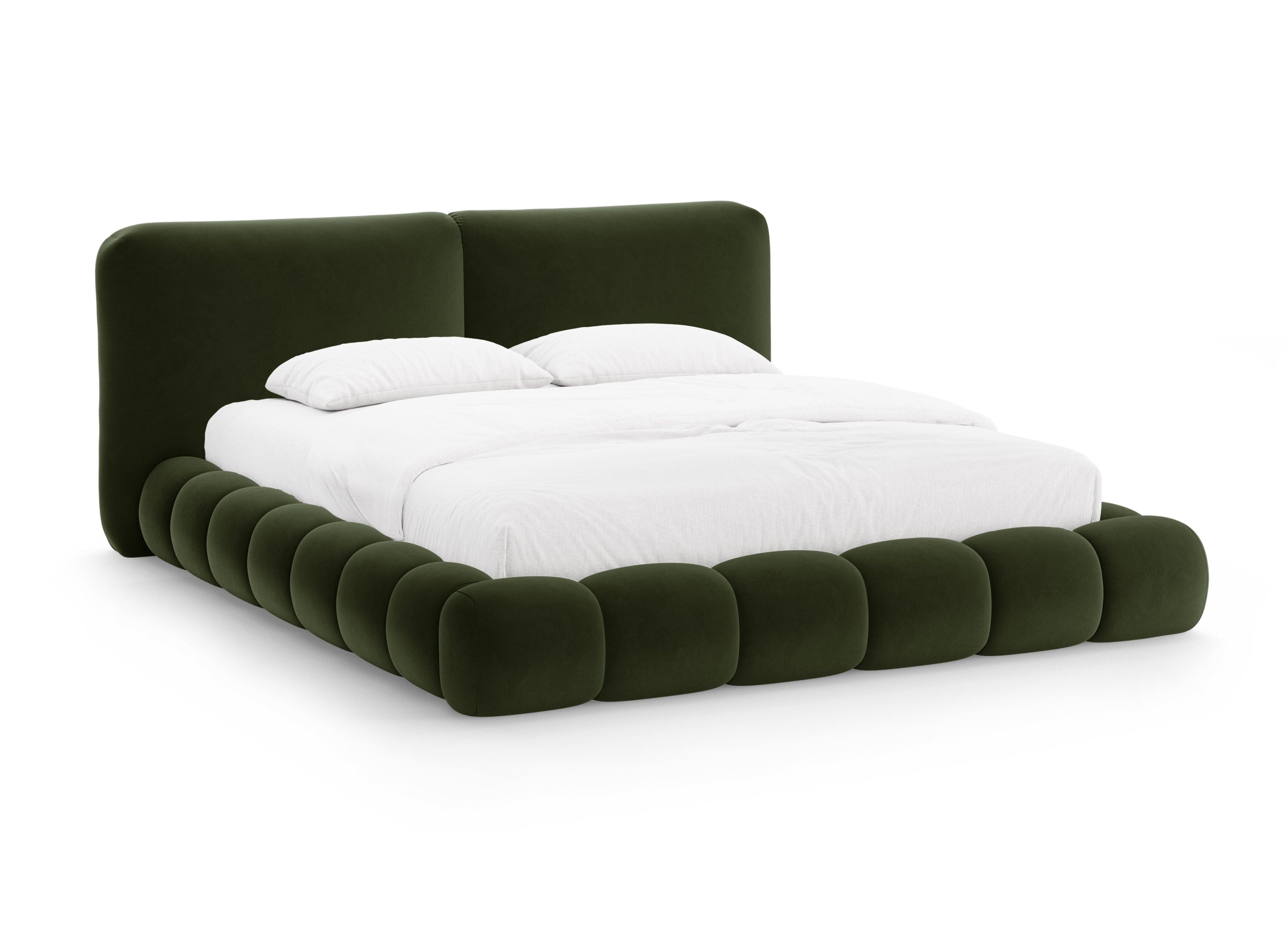 Samtbett SOLANGE in olivgrün