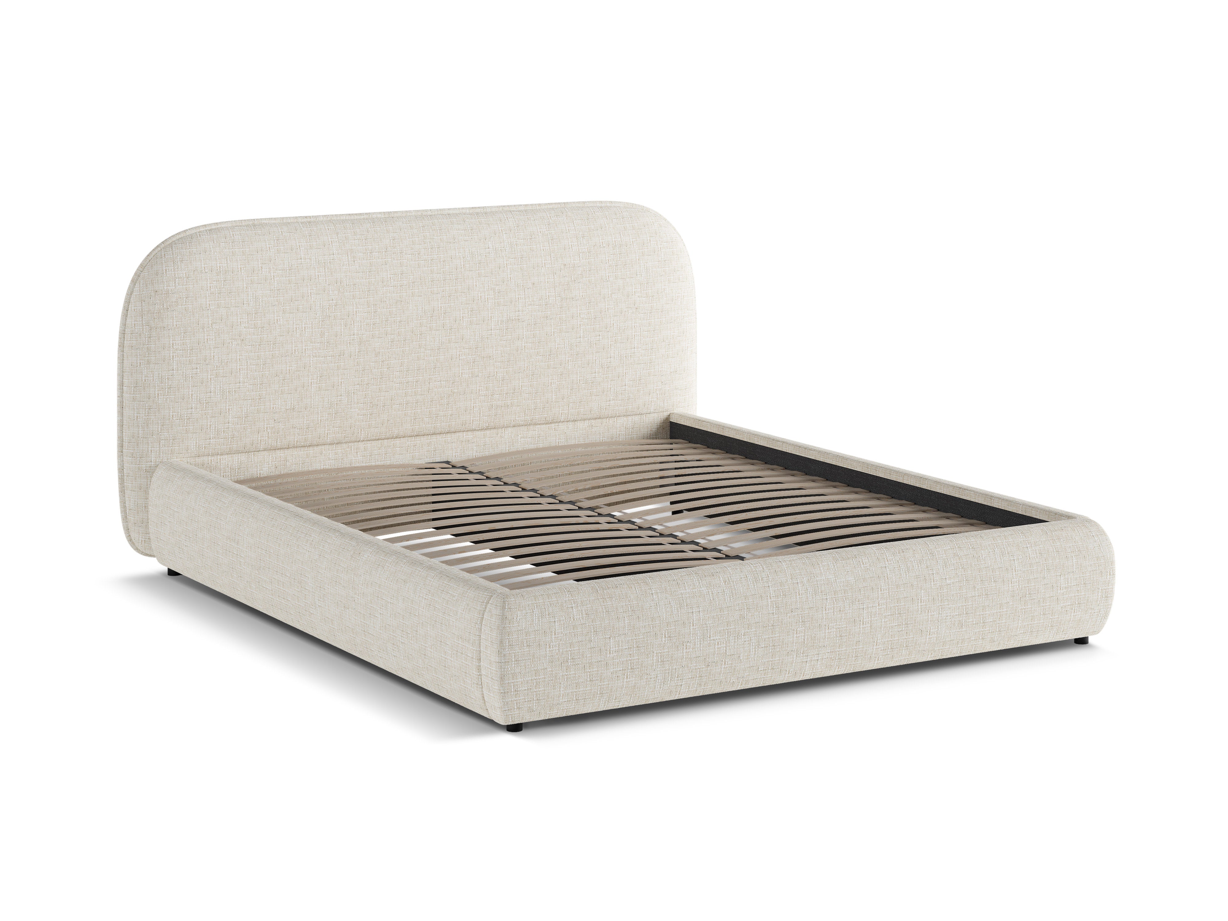 Bett MURADA hellbeige Melange Chenille