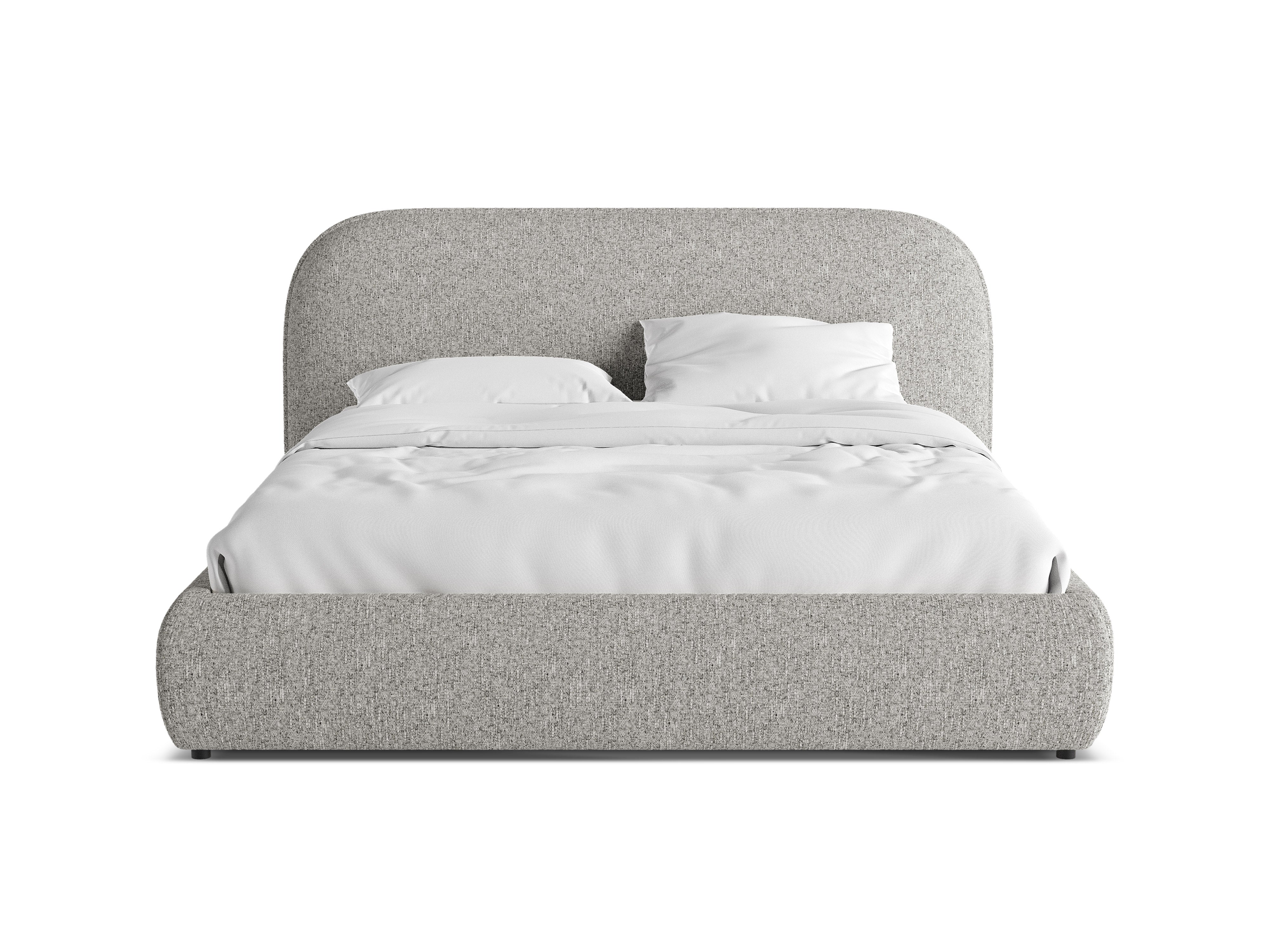 Bett MURADA hellgrau Melange Chenille