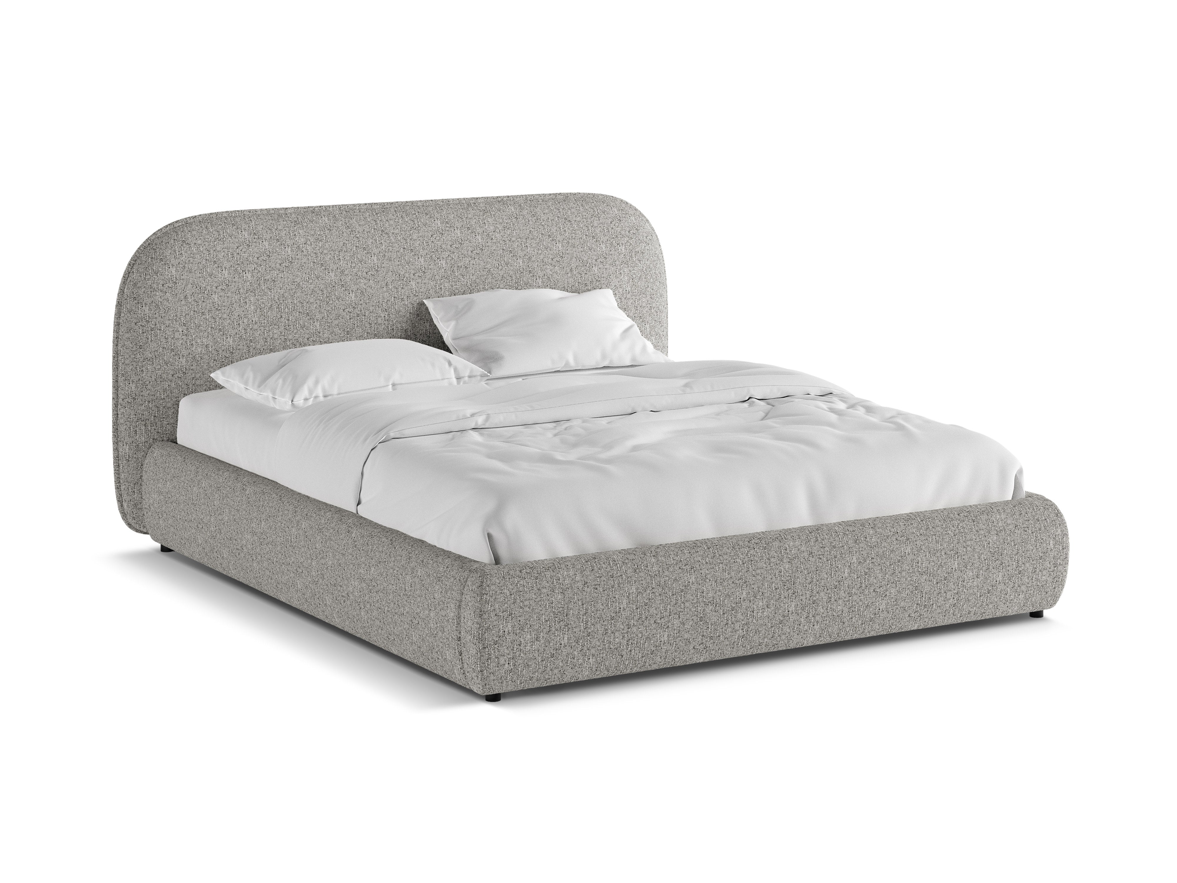 Bett MURADA hellgrau Melange Chenille
