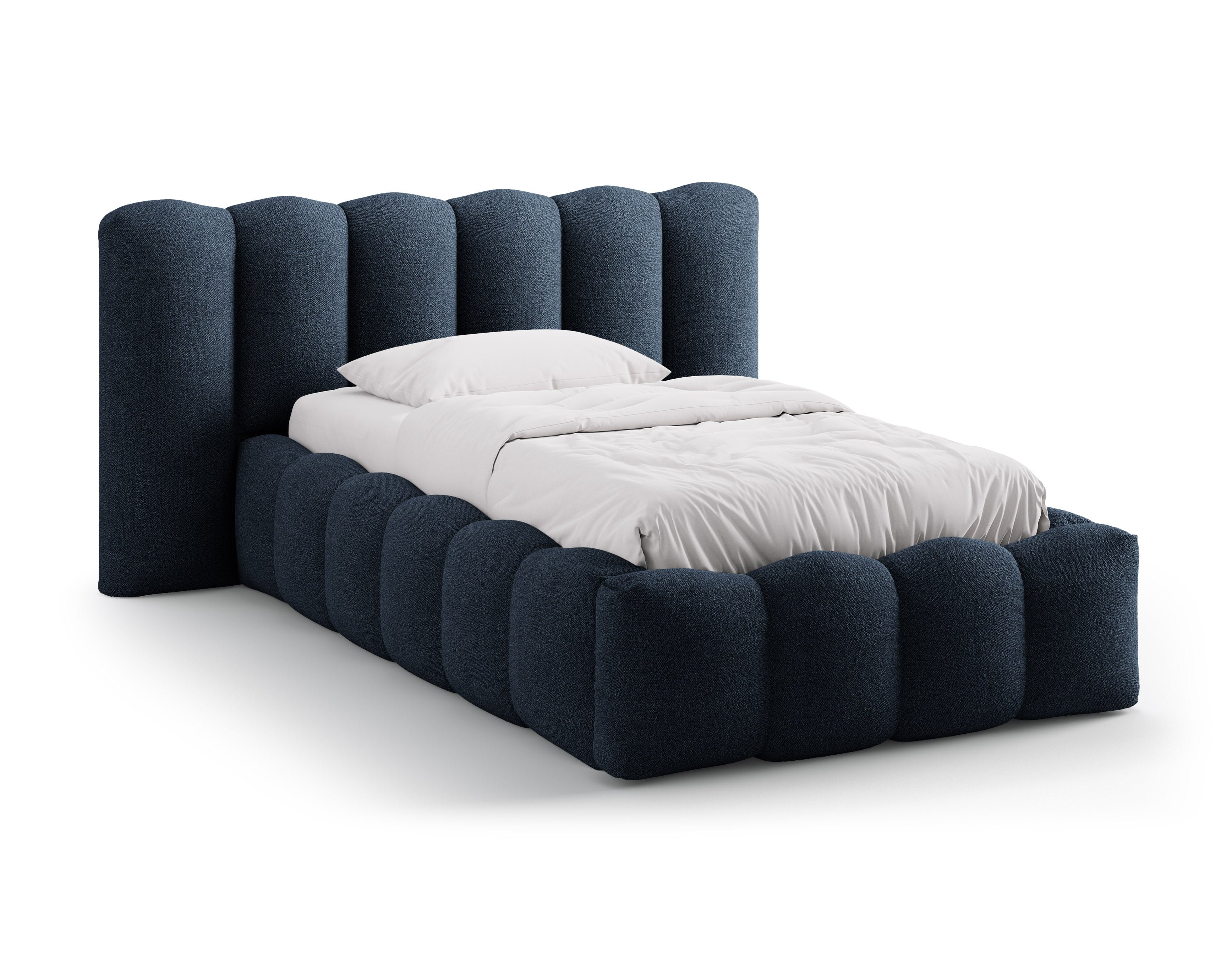Łóżko LUPINE ciemny niebieski boucle – Micadoni