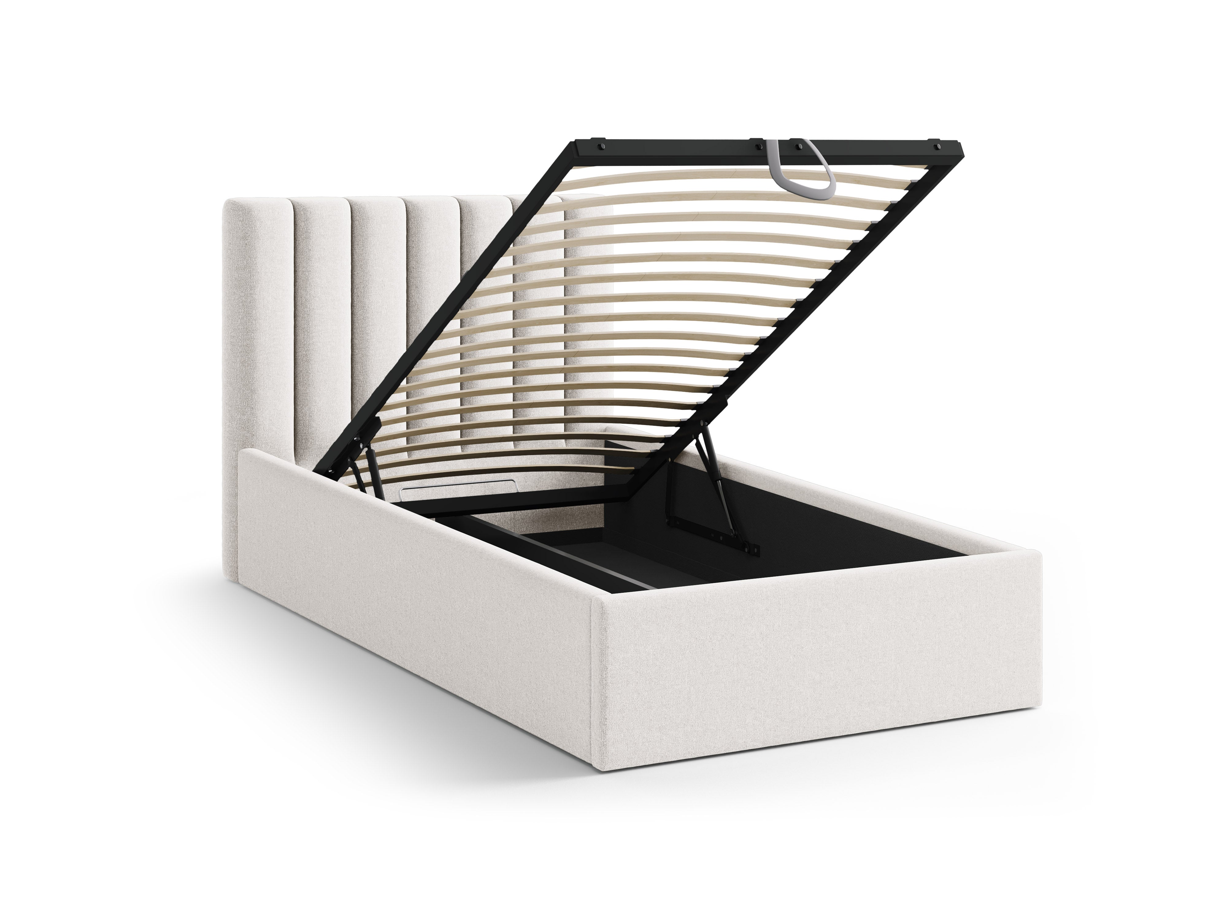 Einzelbett mit Bettkasten ALLISON in hellbeige