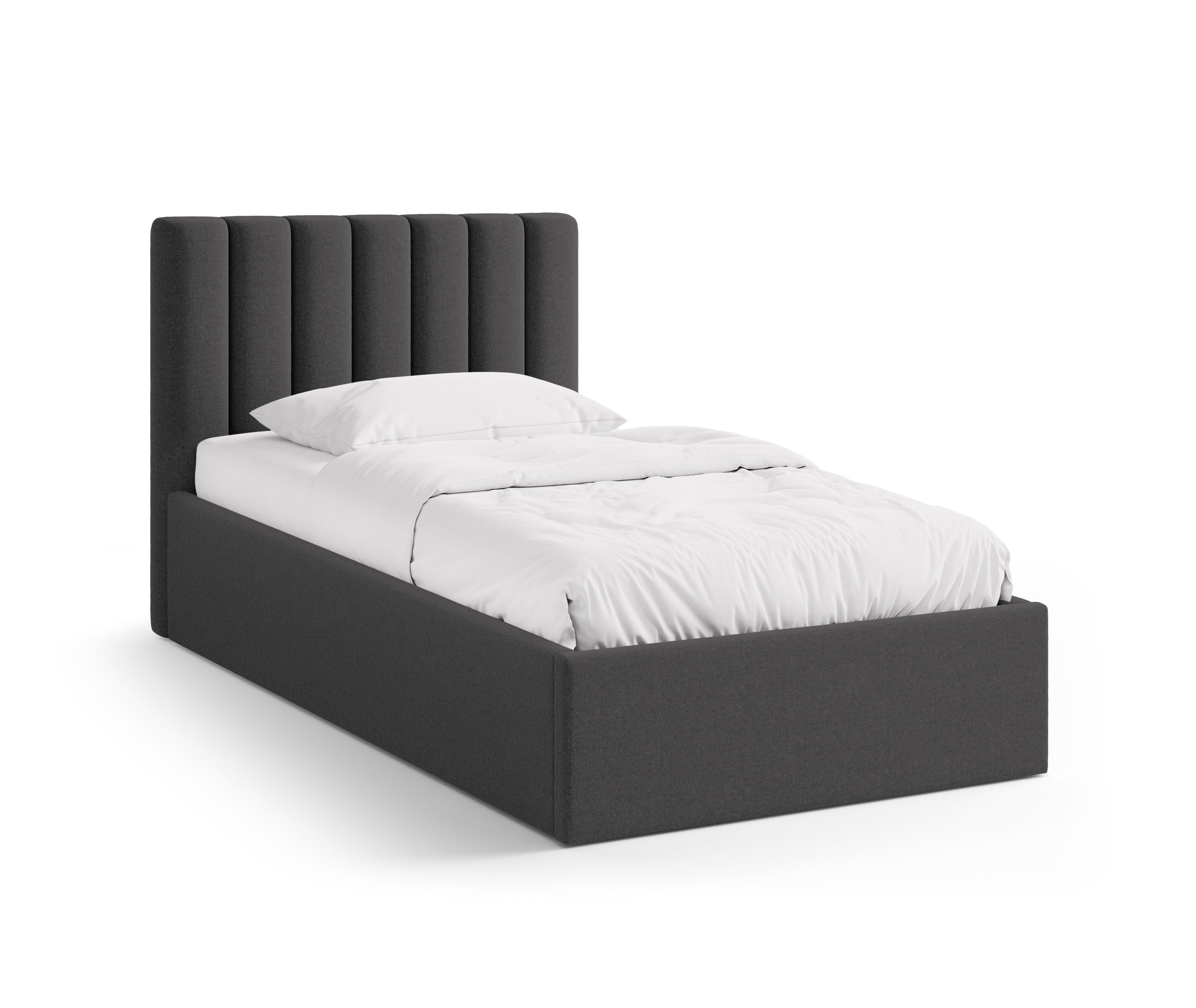 Einzelbett mit Bettkasten ALLISON in Anthrazit