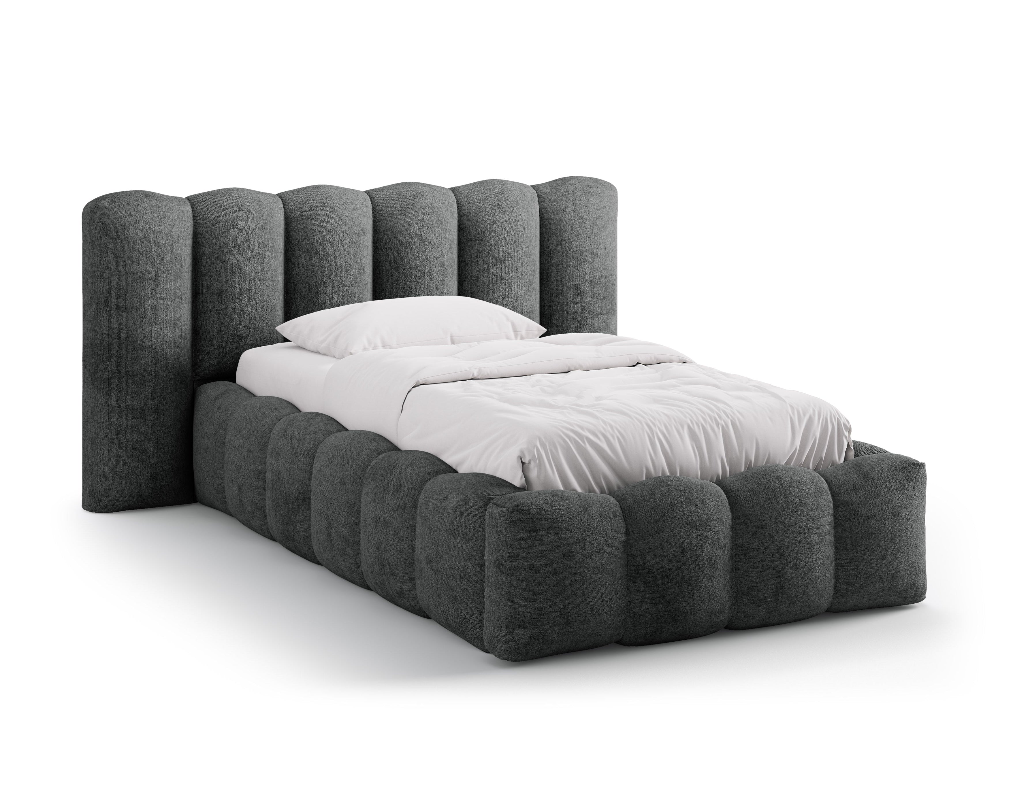 Bett LUPINE dunkelgrau Chenille
