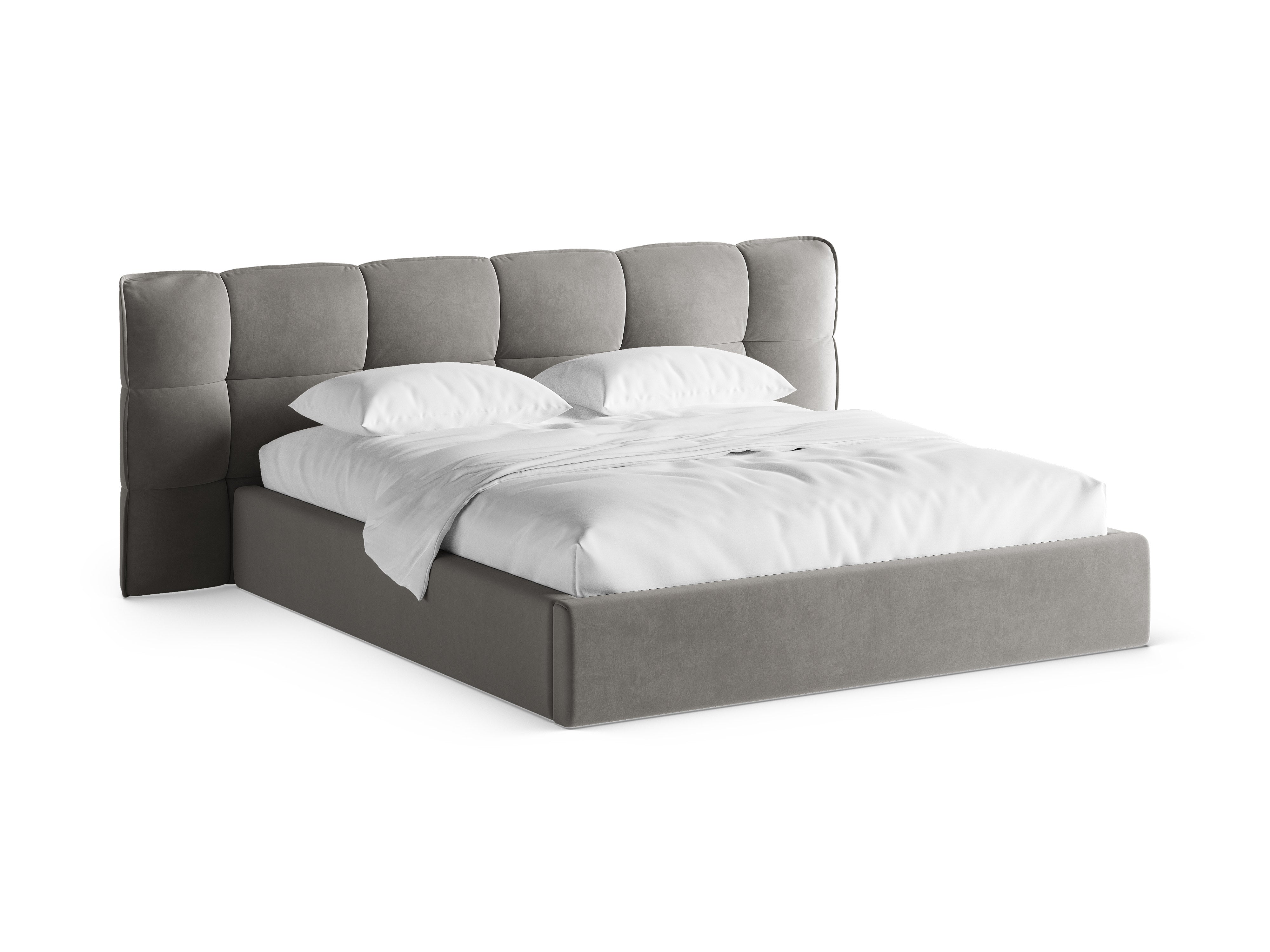 Samtbett mit Stauraum ERIC grau
