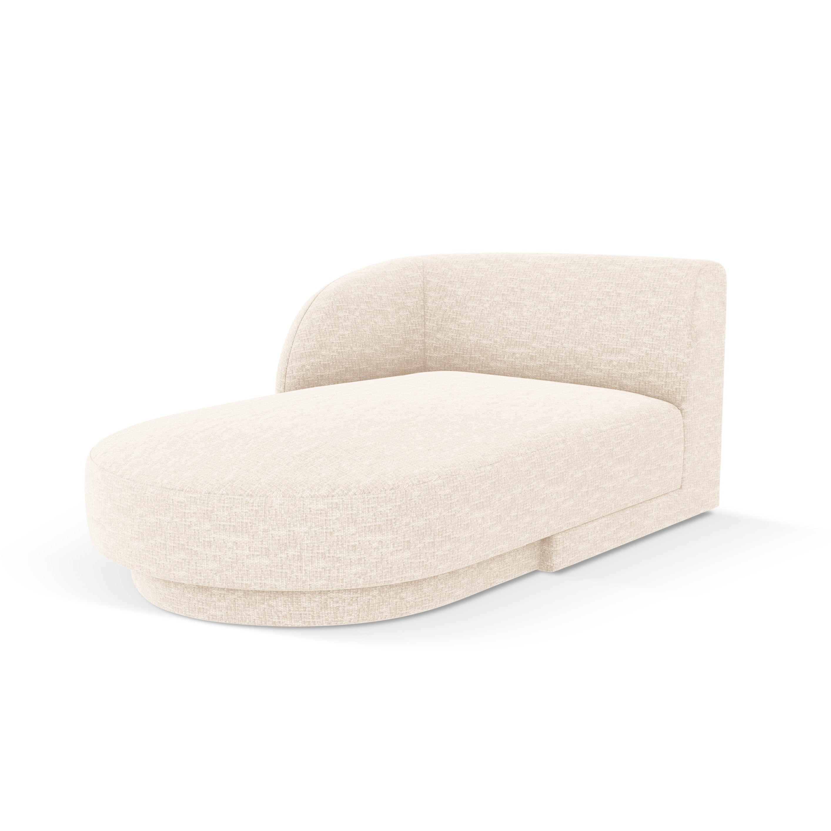 Left-facing chaise longue MILEY light beige silky chenille