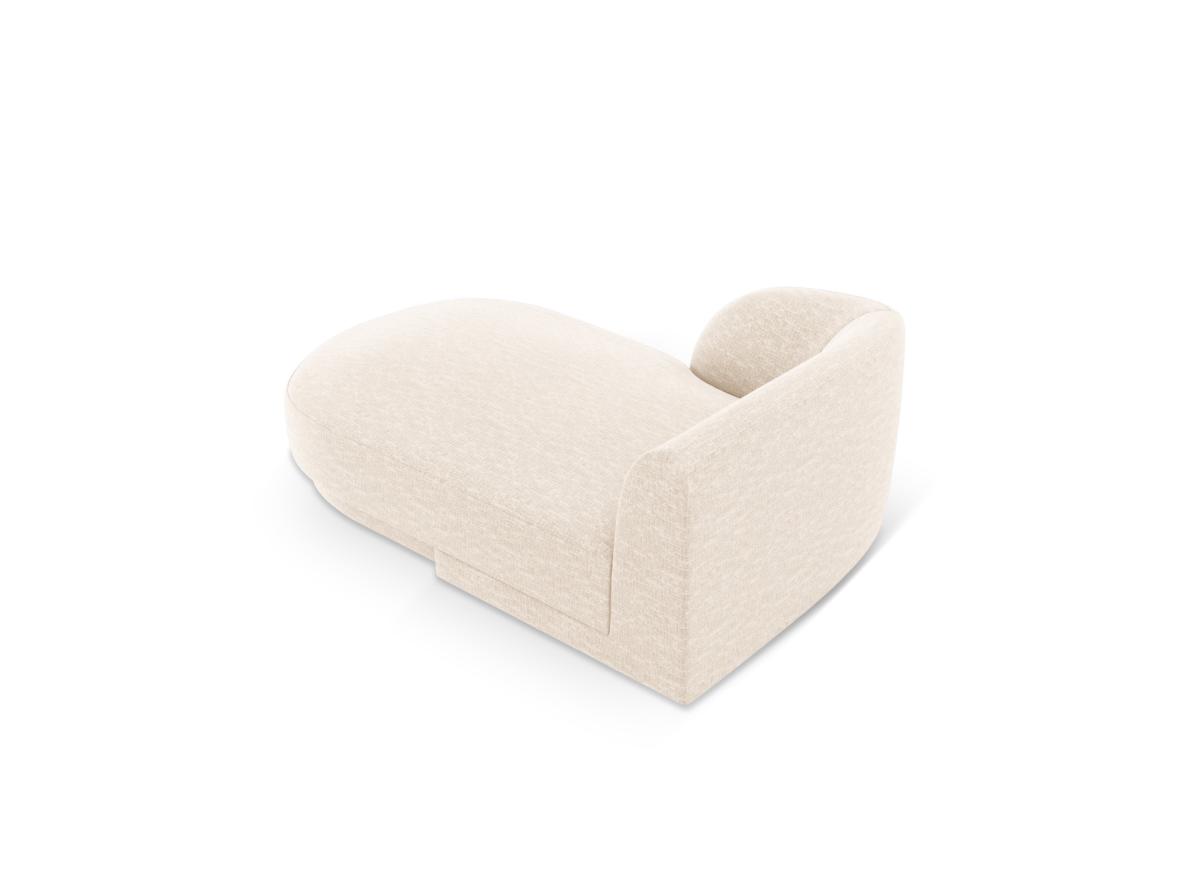 Left-facing chaise longue MILEY light beige silky chenille