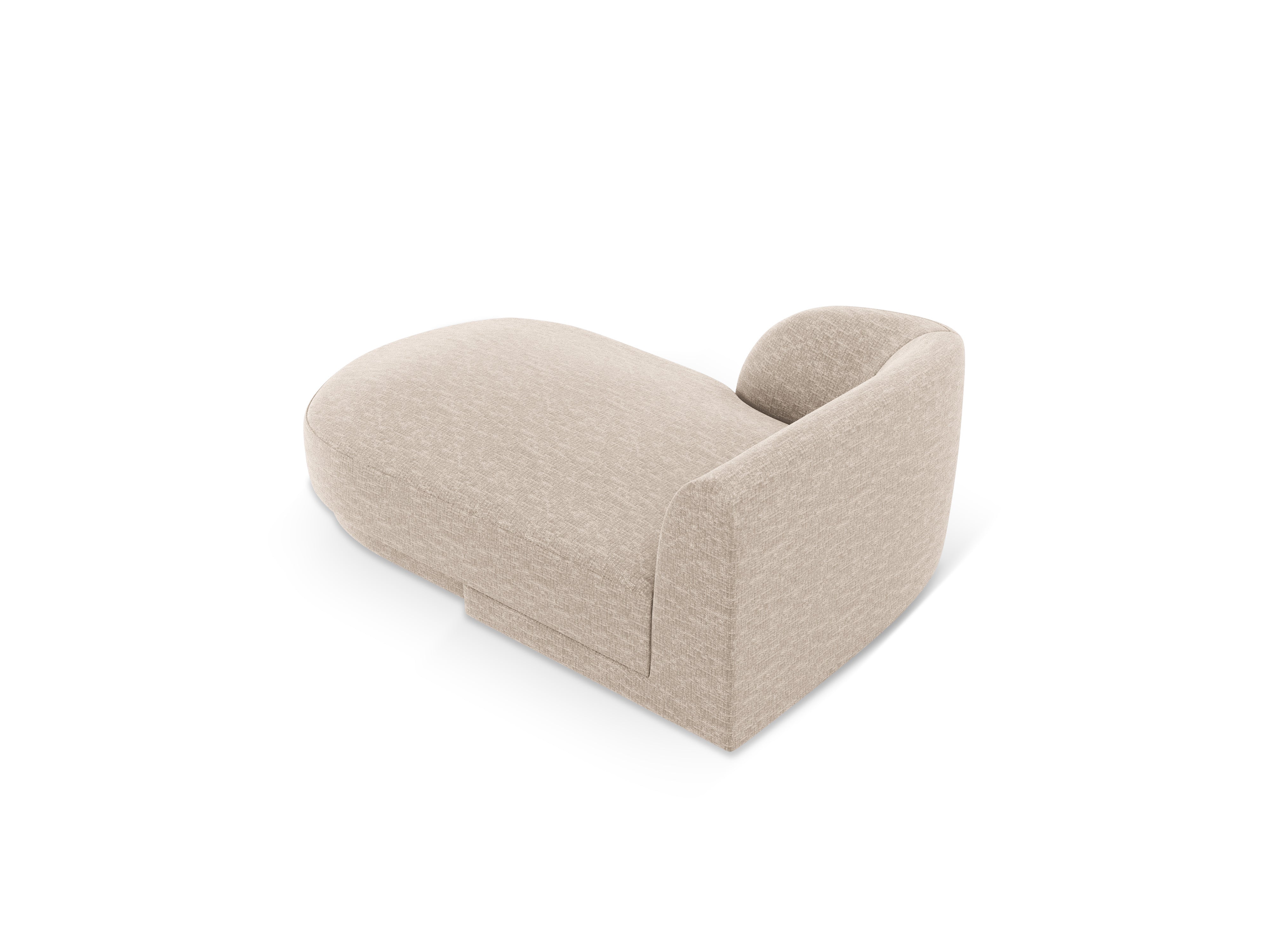 Left-facing chaise longue MILEY beige silky chenille