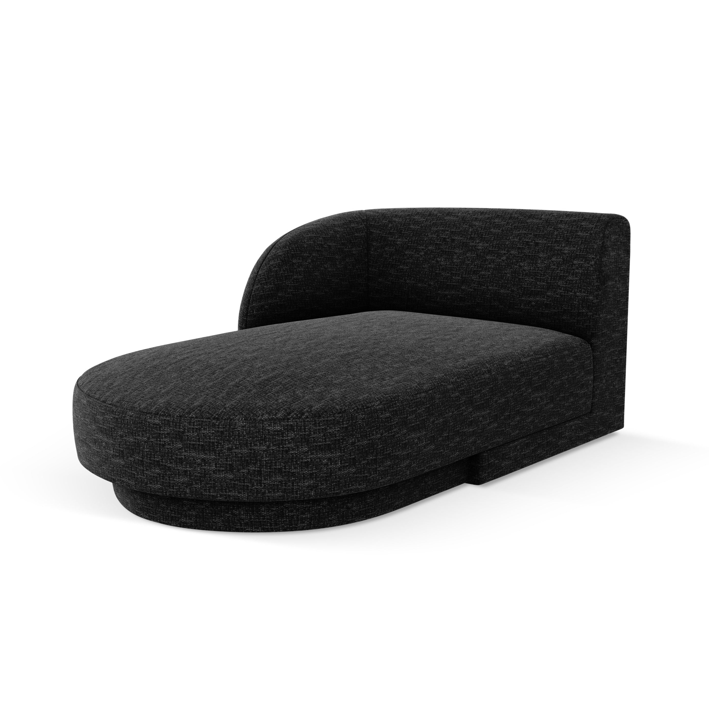 Linksseitiger Szezlong MILEY schwarzer samtiger Chenille