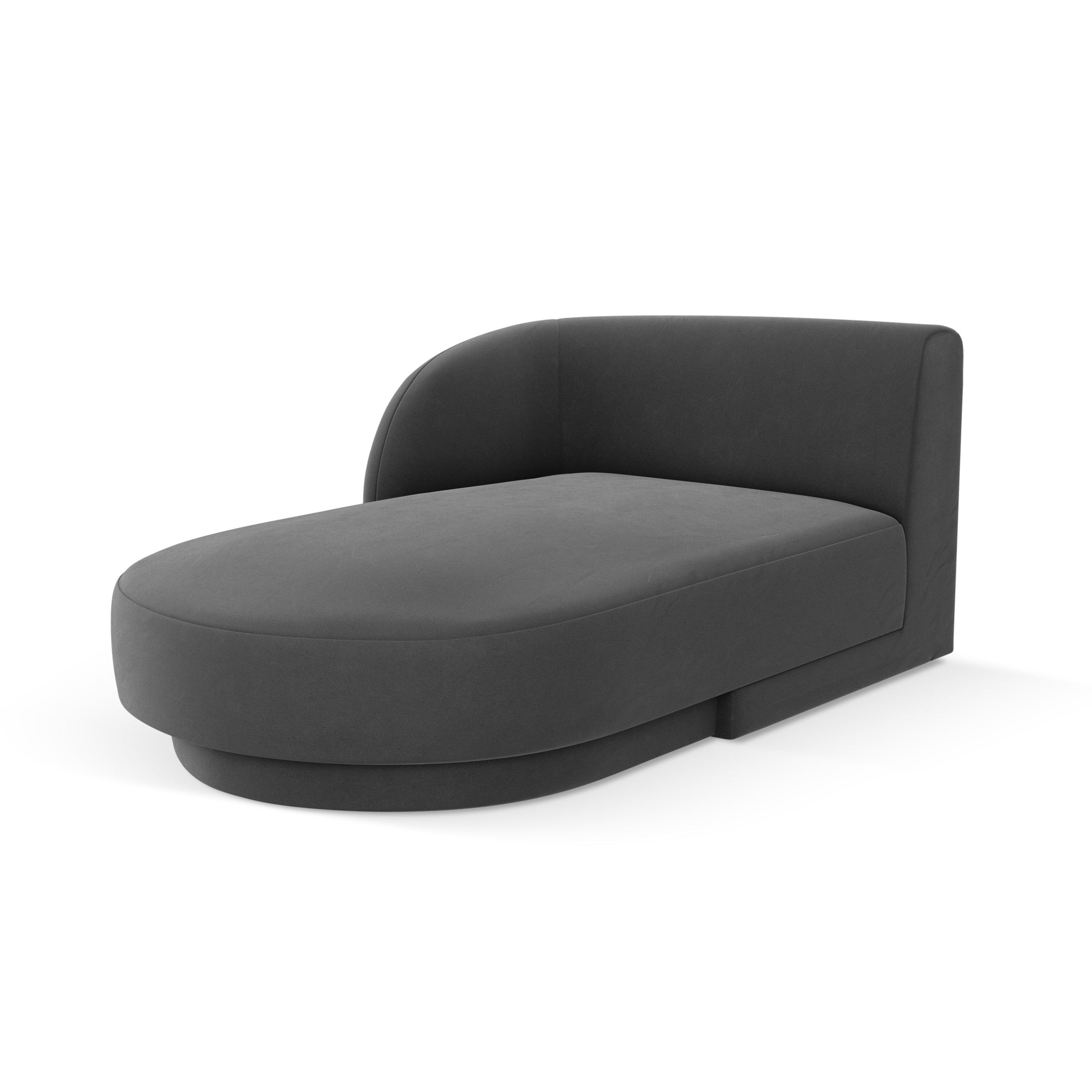 Linksseitiger Samt-Sessel MILEY grau