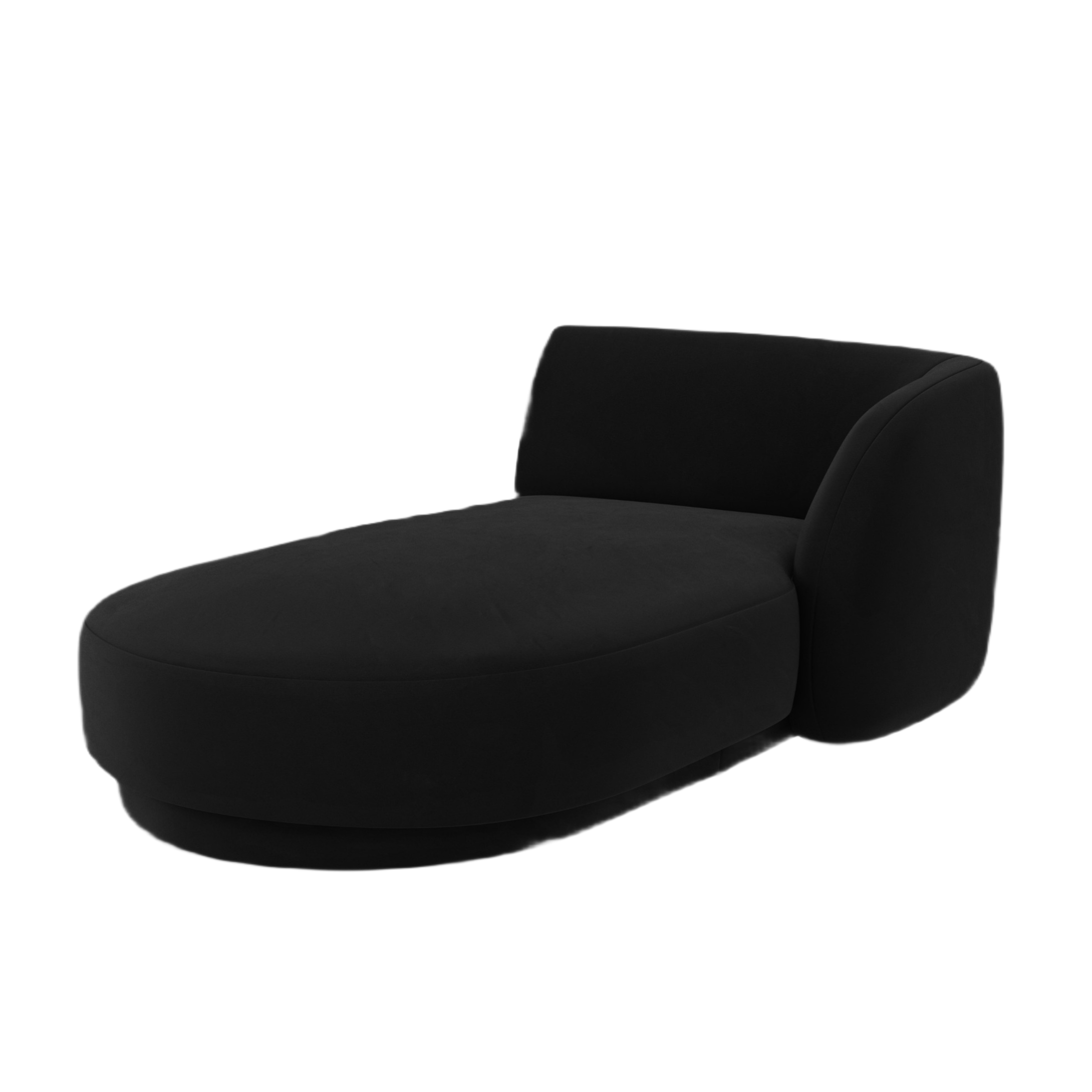 Right-facing velvet chaise longue MILEY black