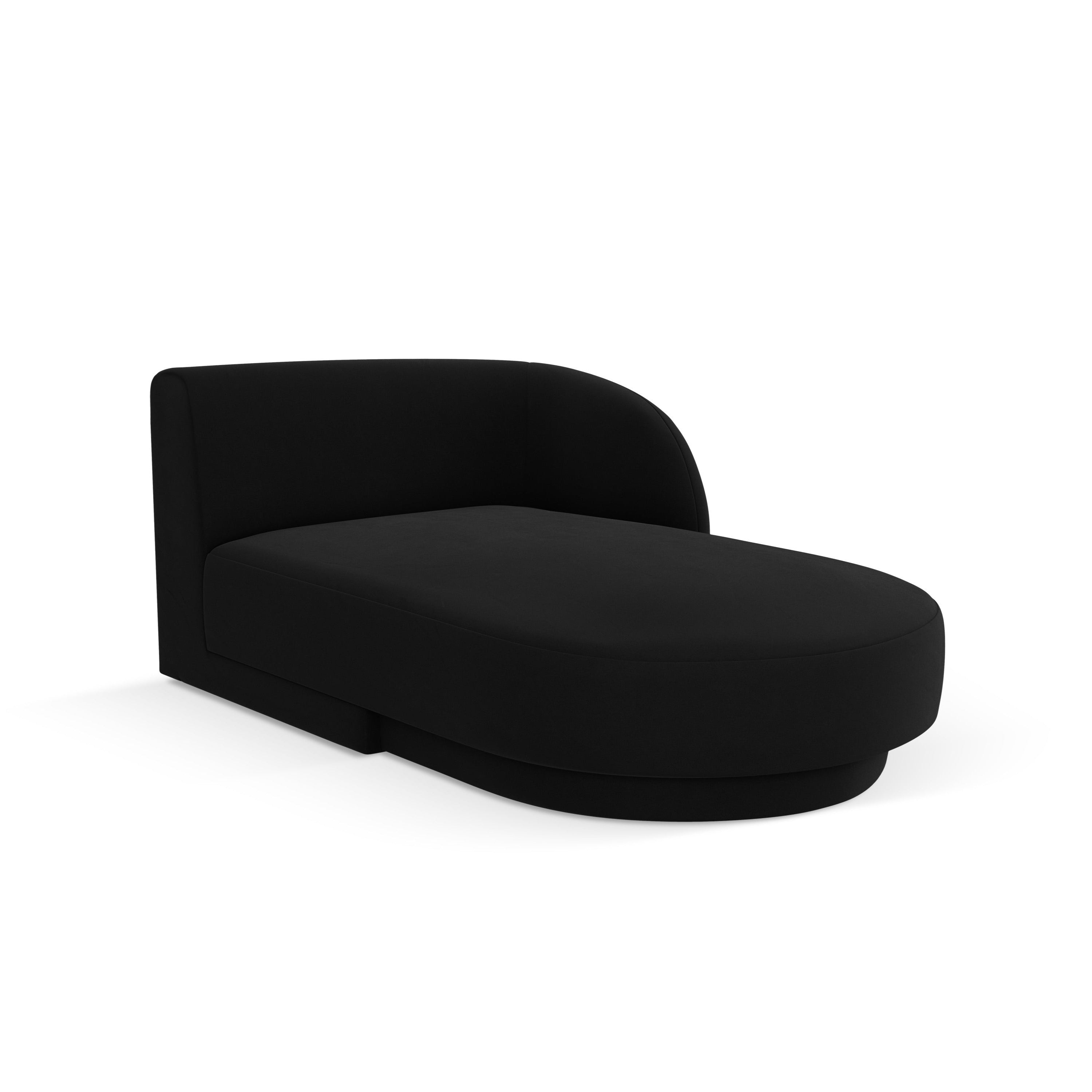Right-facing velvet chaise longue MILEY black