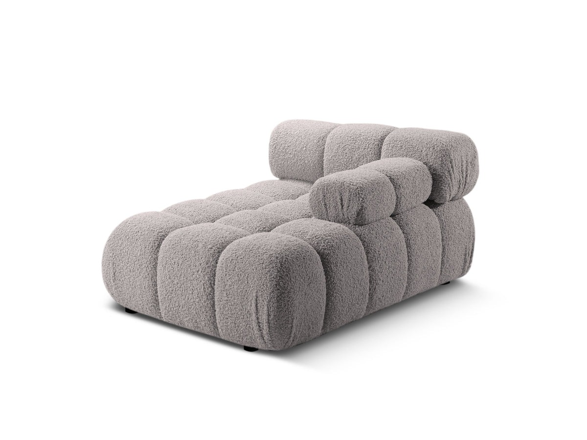 Rechtsseitiger Sessel BELLIS aus grauem Boucle