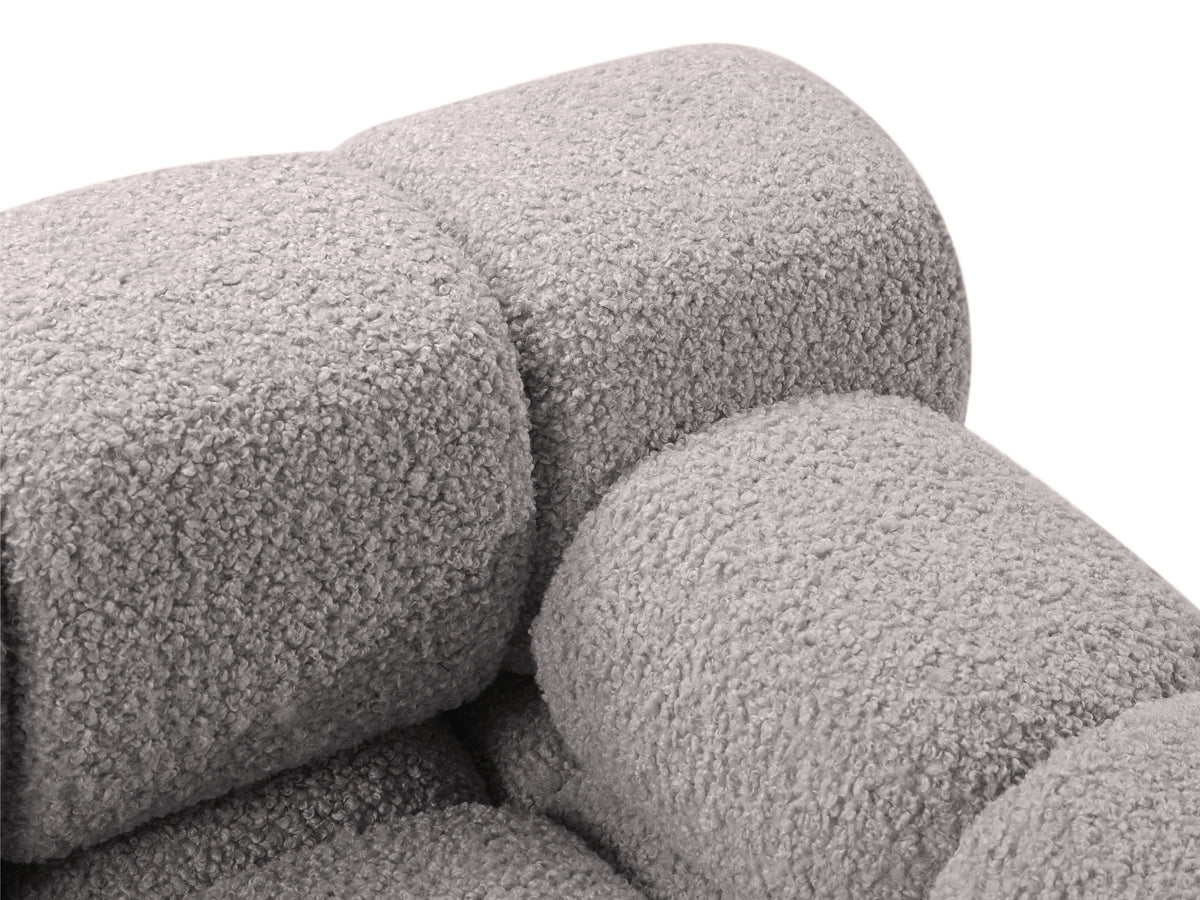 Rechtsseitiger Sessel BELLIS aus grauem Boucle