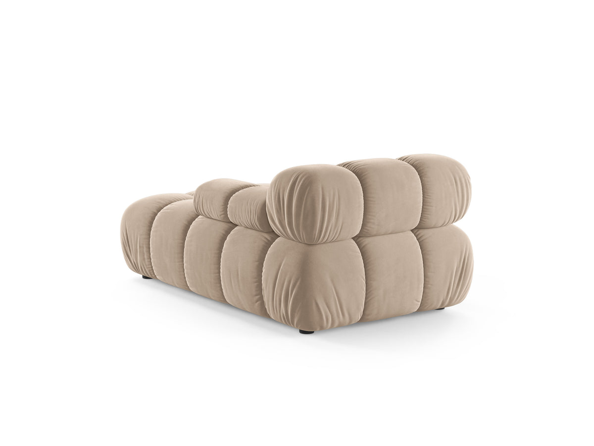 Rechtsseitiger Sessel BELLIS aus beigem Velours