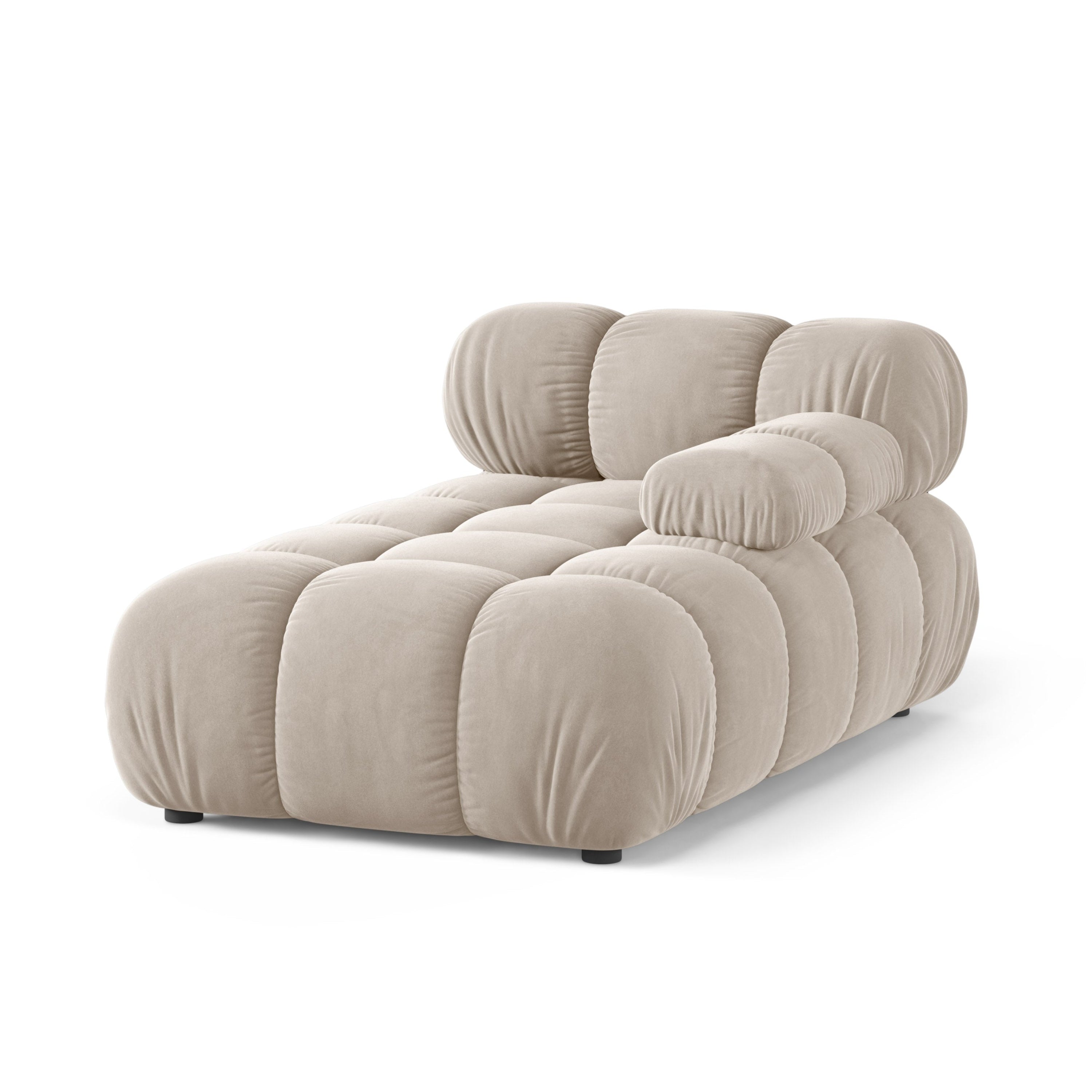 Sofalängs aus Samt, rechtsseitig, BELLIS in Beige