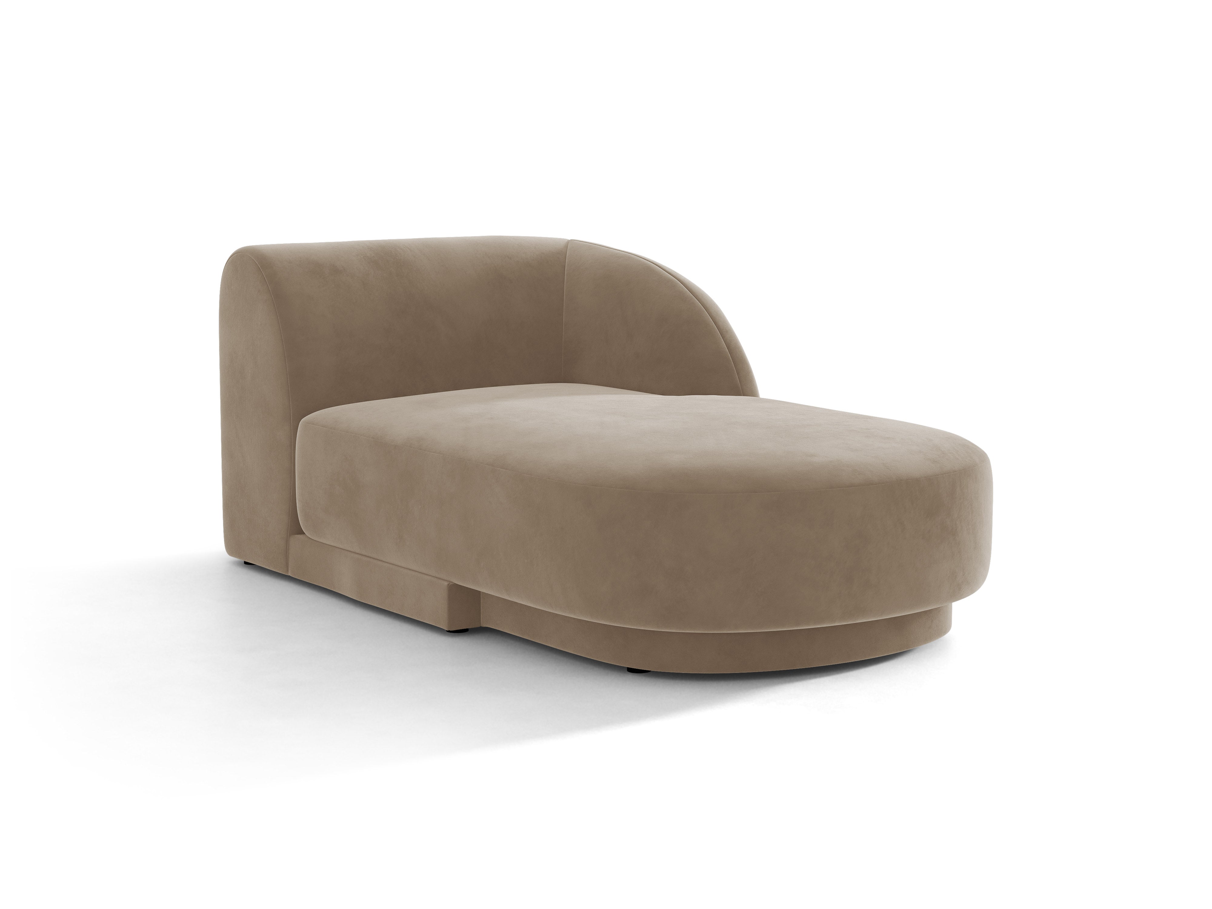 Szezlong aksamitny prawostronny MILEY cappuccino – Micadoni