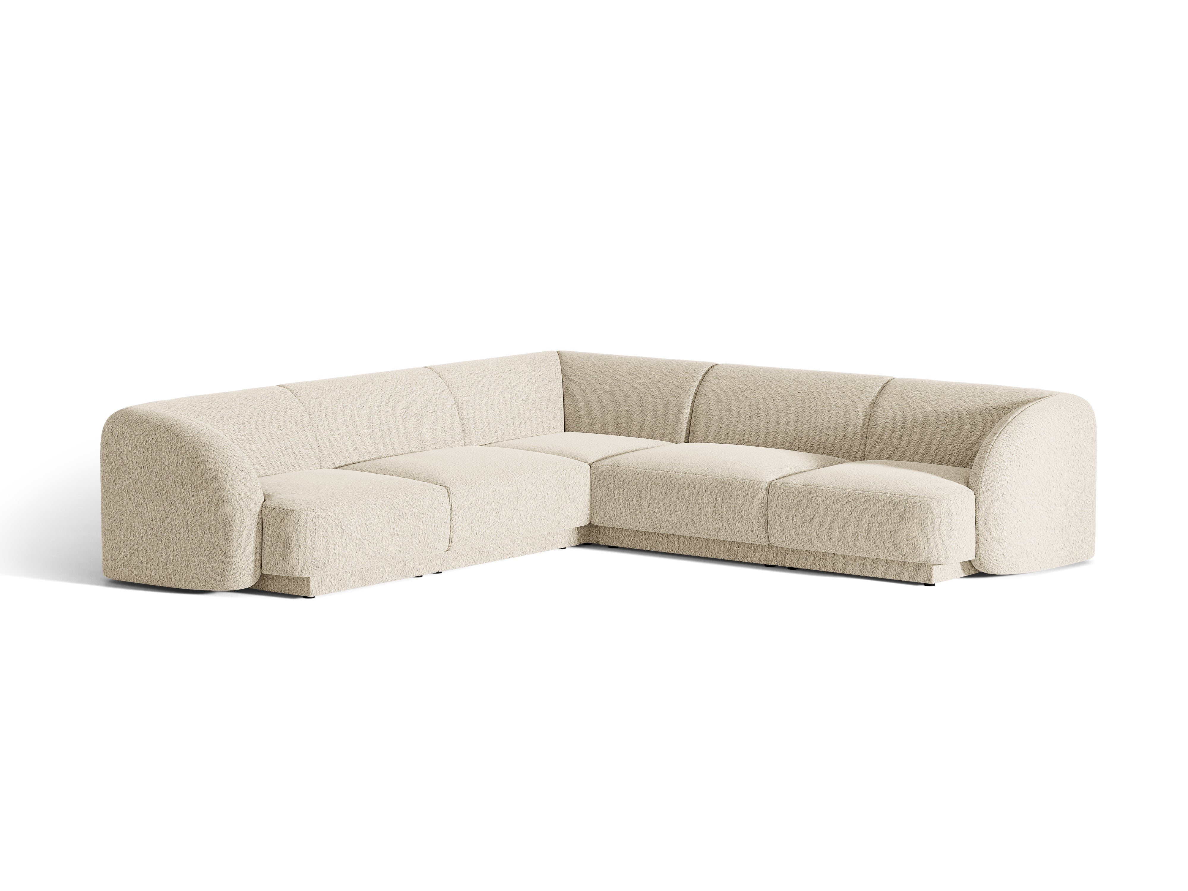 Symmetrische 5-Sitzer-Eckcouch MILEY beige Boucle