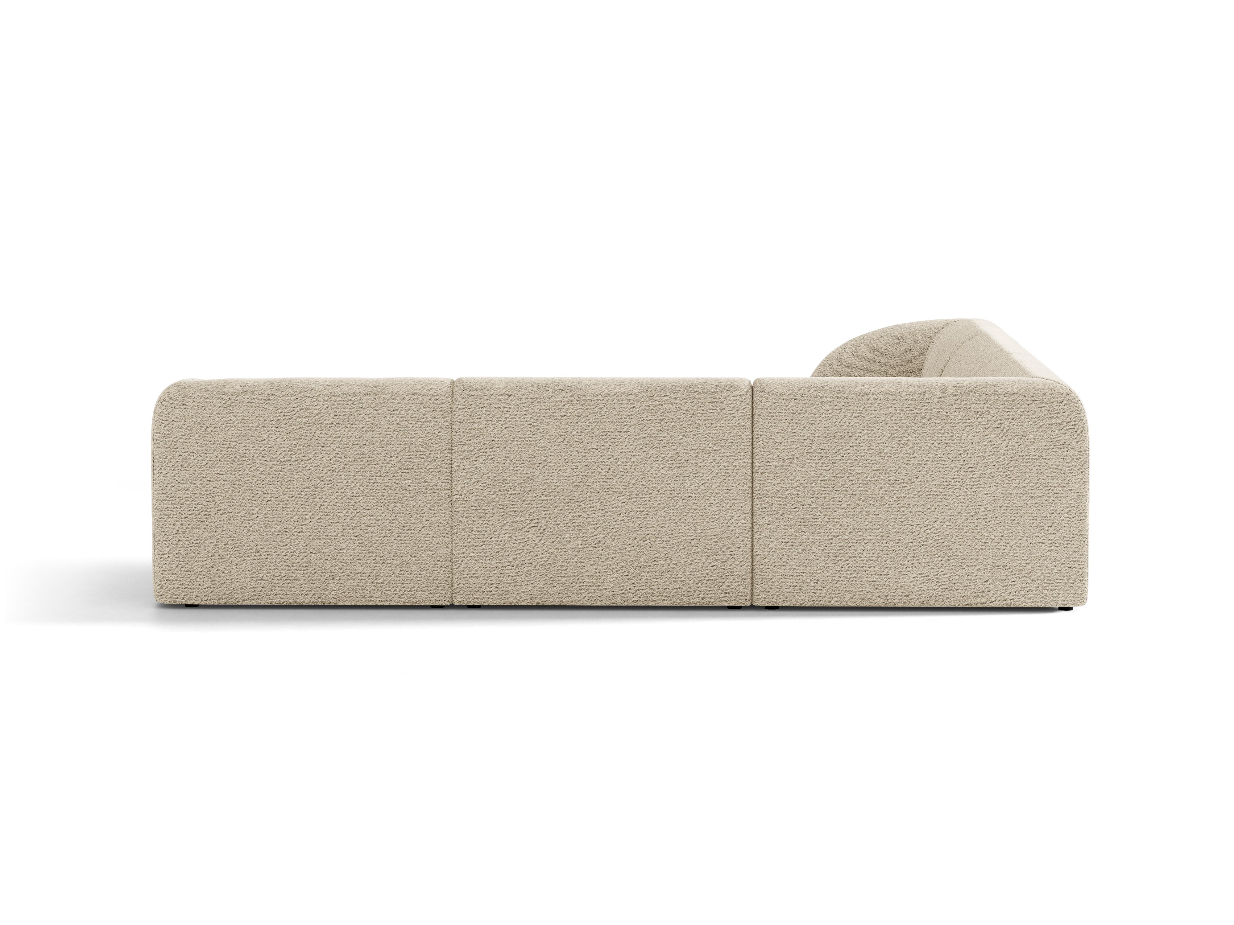 Symmetrische 5-Sitzer-Eckcouch MILEY beige Boucle