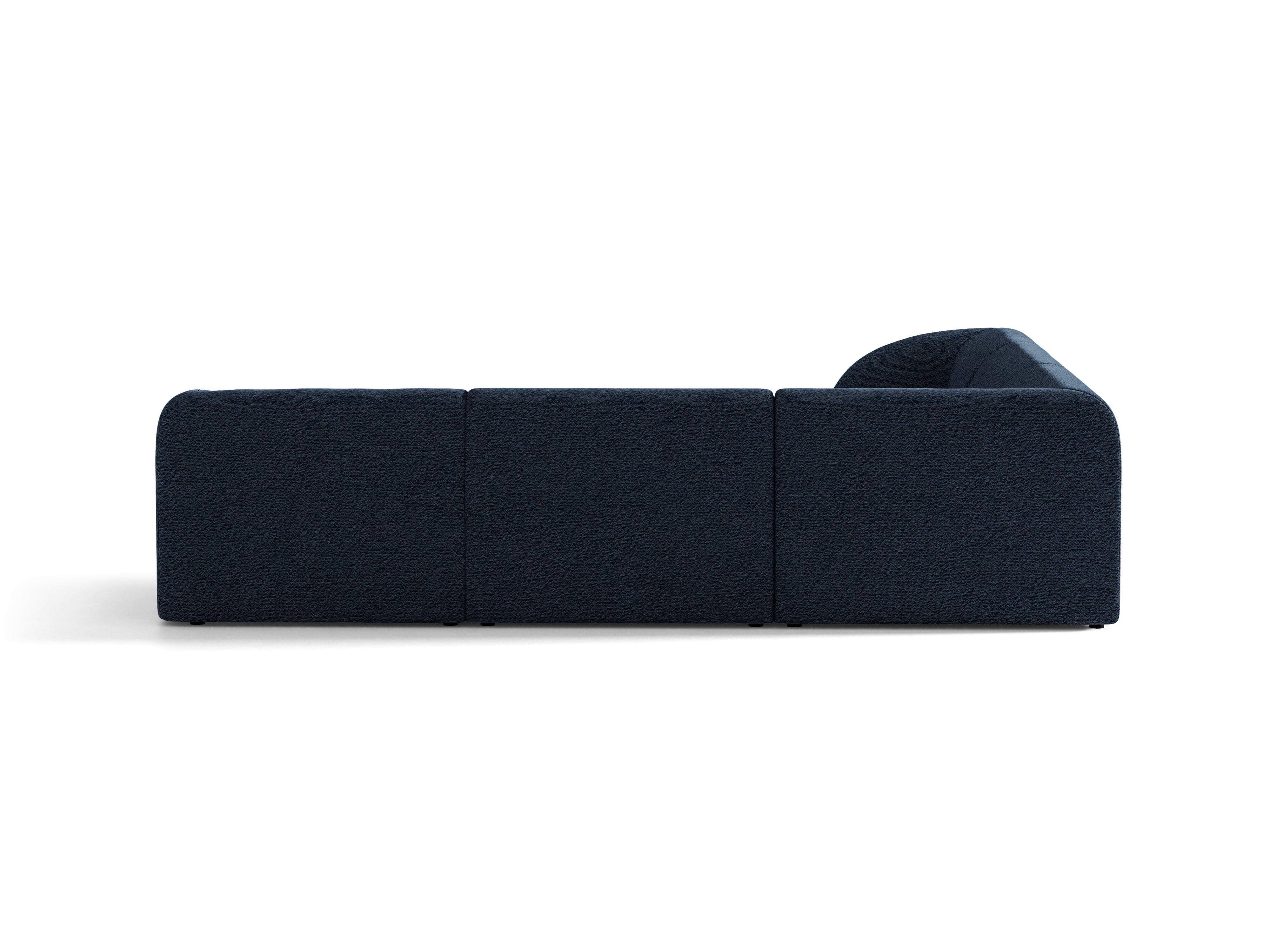 Symmetrische 5-Sitzer-Eckcouch MILEY dunkelblau Boucle